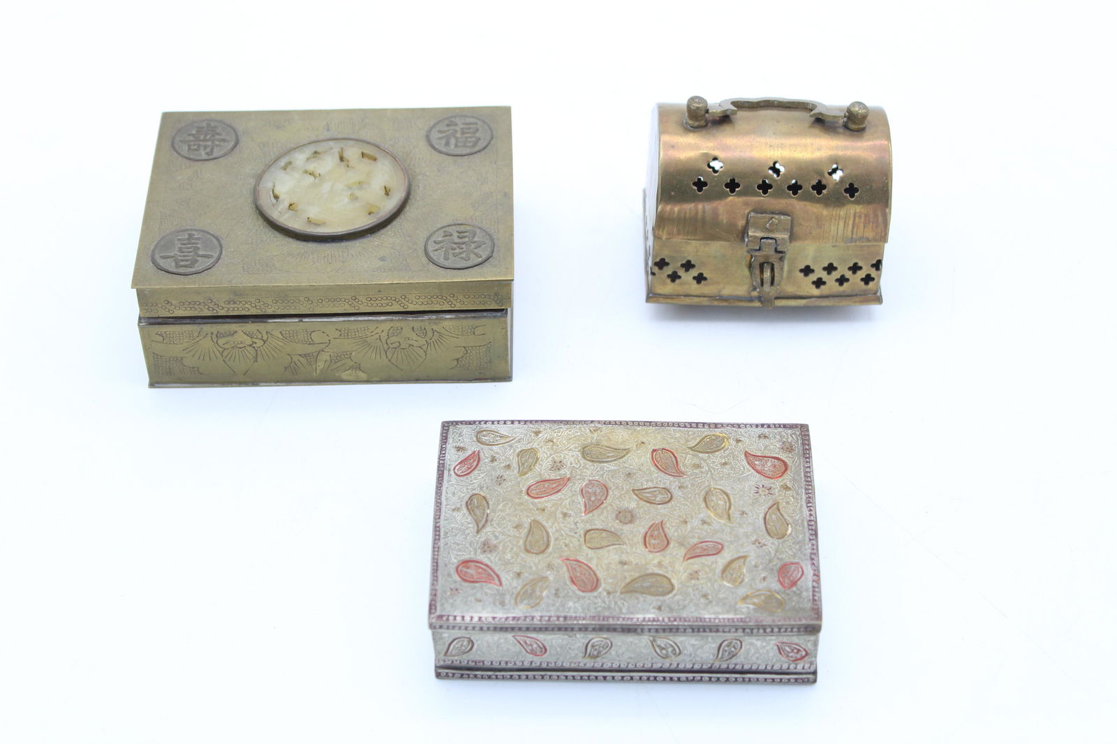 Lot of 3 Asian Metal Boxes (1 of 12)