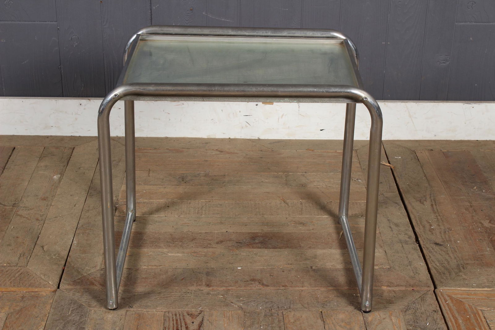 Art Deco Style Nickel and Glass Side Table (1 of 4)