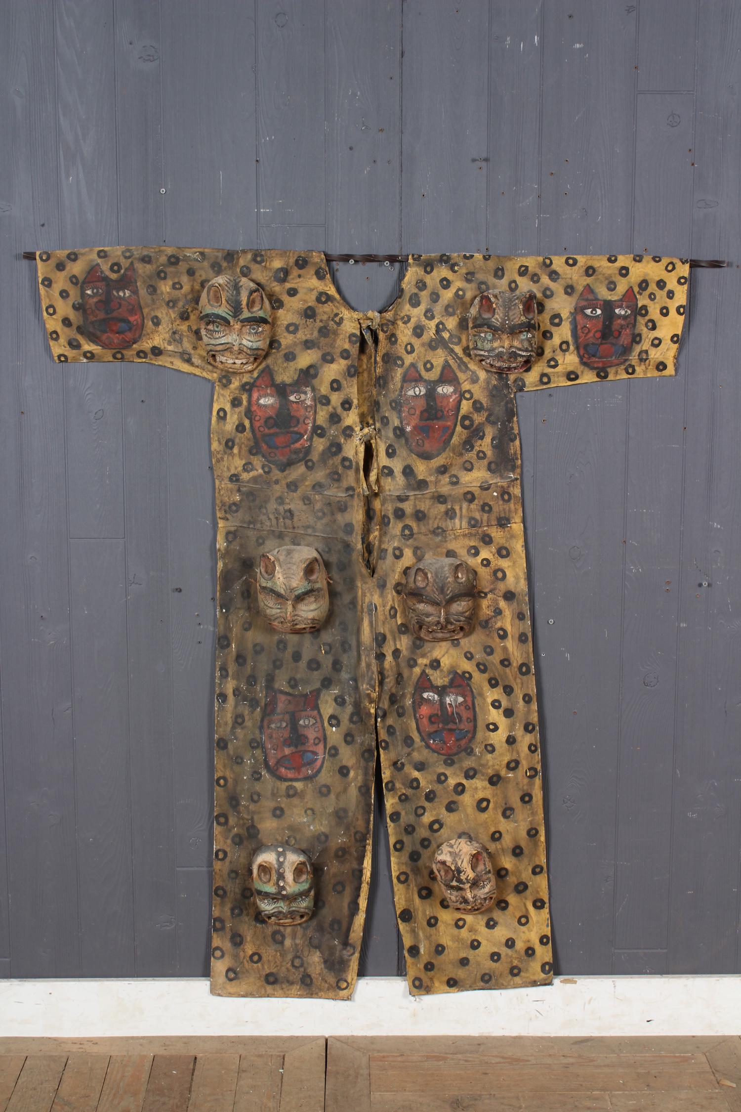 Vintage Guerrero Mexico Tigre Costume: Vintage Guerrero Mexico Tigre Costume. Size: 54" H x 48" W x 3.5" D