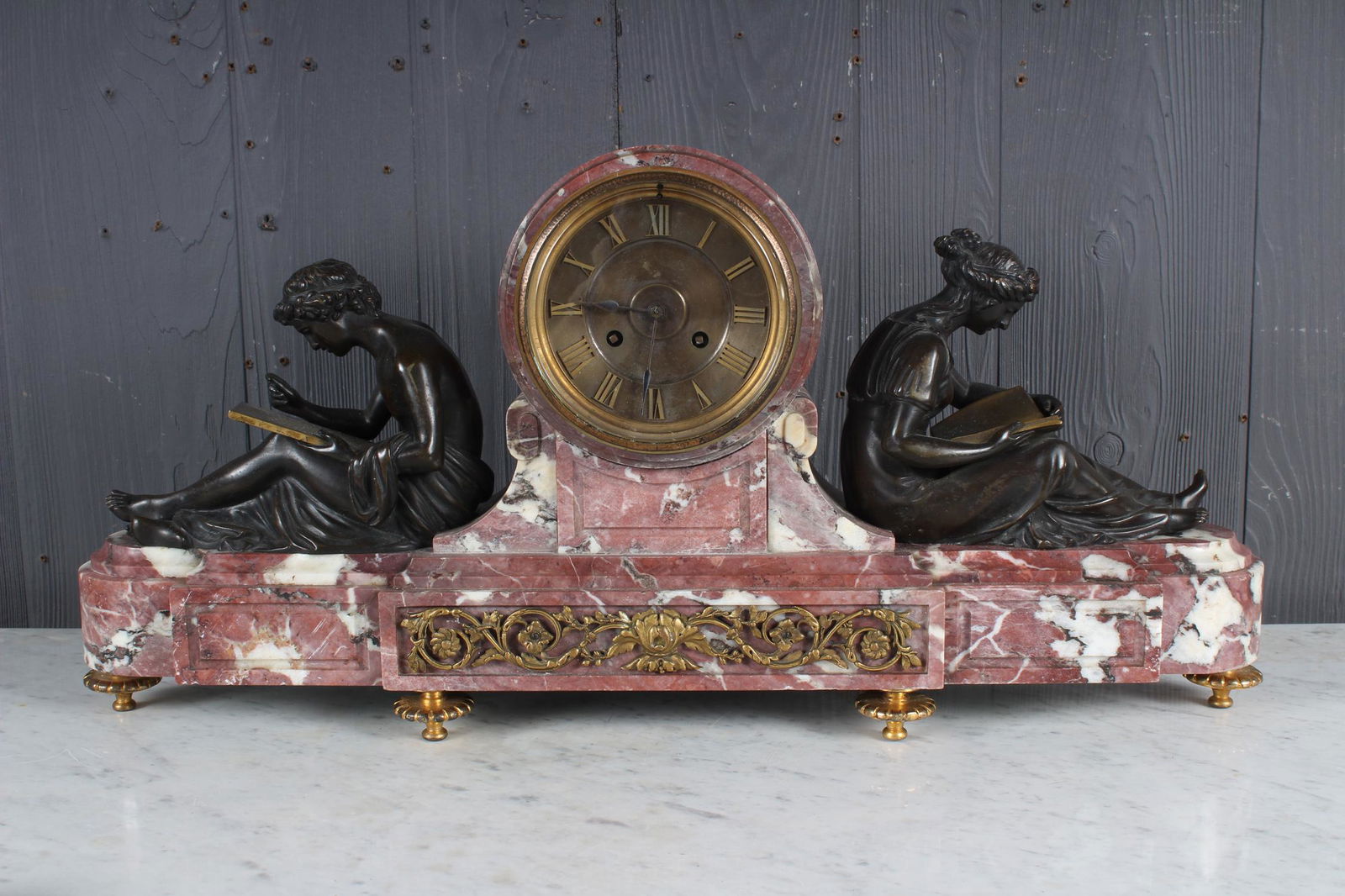 C. Detouche 19th C Marble Mantel Clock (1 of 7)
