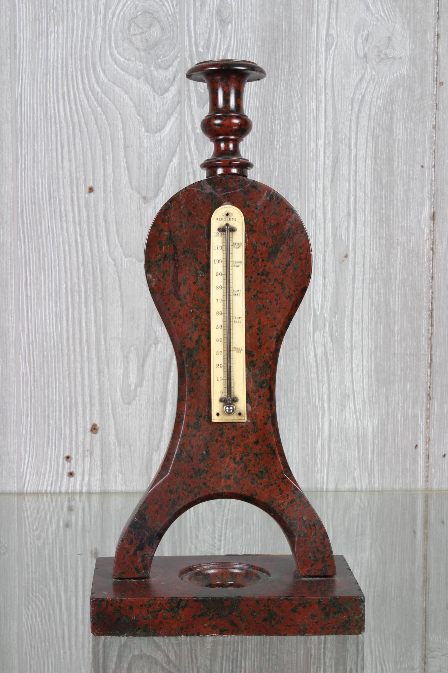 Antique Porphyry Tabletop Thermometer (1 of 4)