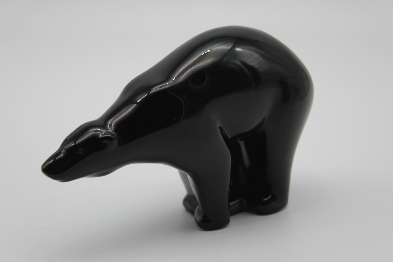 Signed Baccarat Noir Polar Bear Figurine (1 of 5)