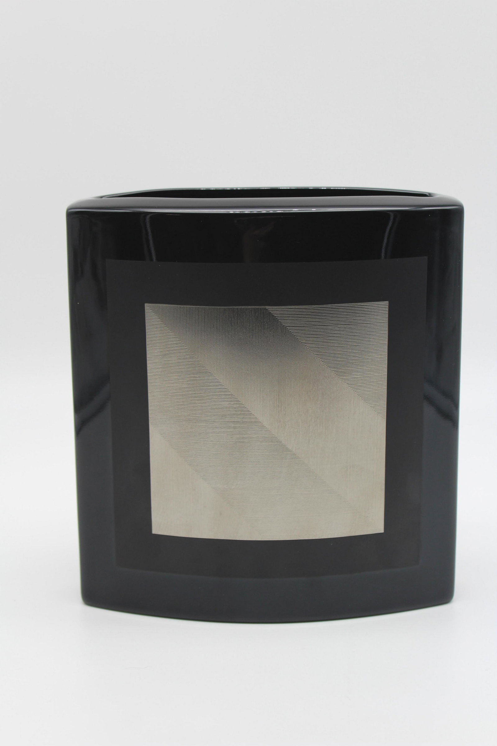 Rosenthal Porcelain Noire Vase: Rosenthal Porcelain Noire Vase, square form vase designed by Helmut Dresler, Studio-Linie Germany Handgemalt H. Dresler hallmarked on bottom. Size: 8" H x 7.5" W x 3.25" D.