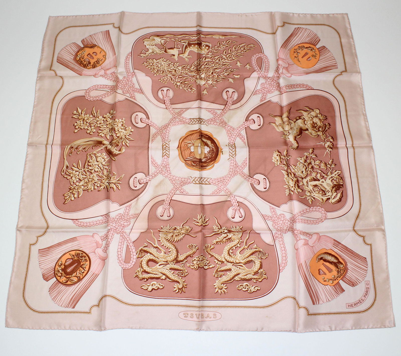 Hermes Paris Silk Scarf Tsubas Pattern (1 of 6)