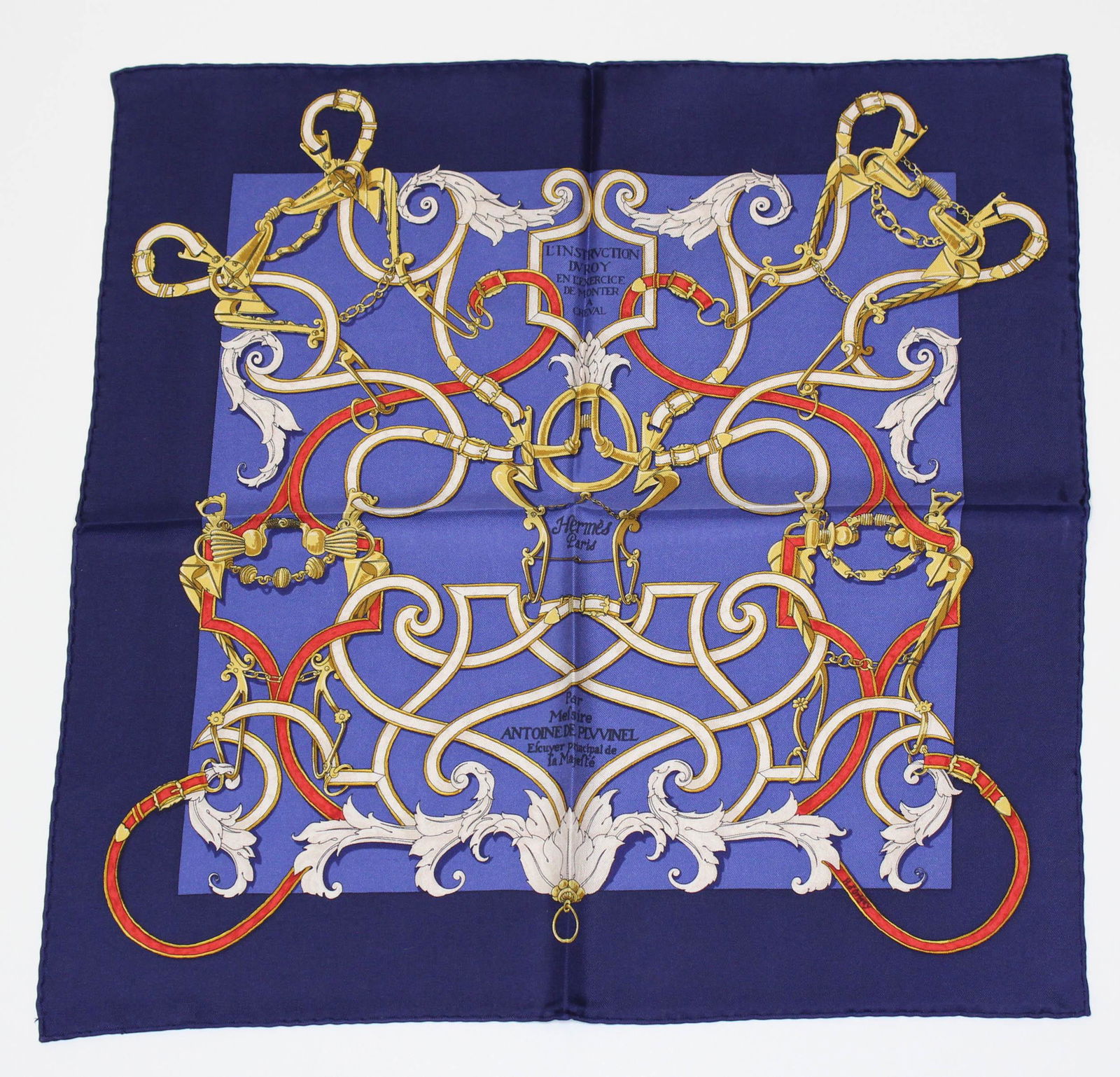 Hermes L'Instruction Du Roy Silk Pocket Square (1 of 9)