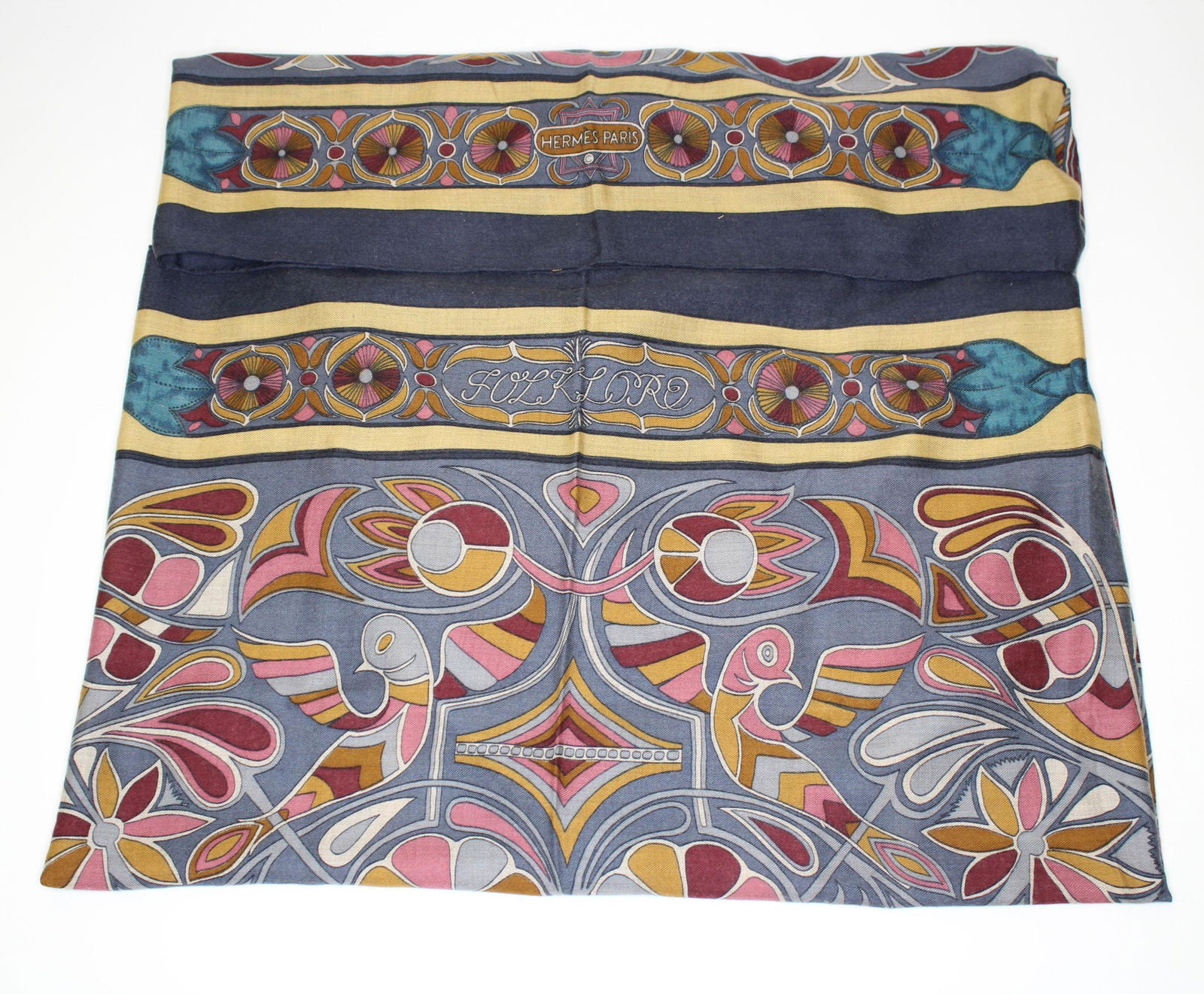 Hermes Paris Folklore Cashmere & Silk Shawl (1 of 3)