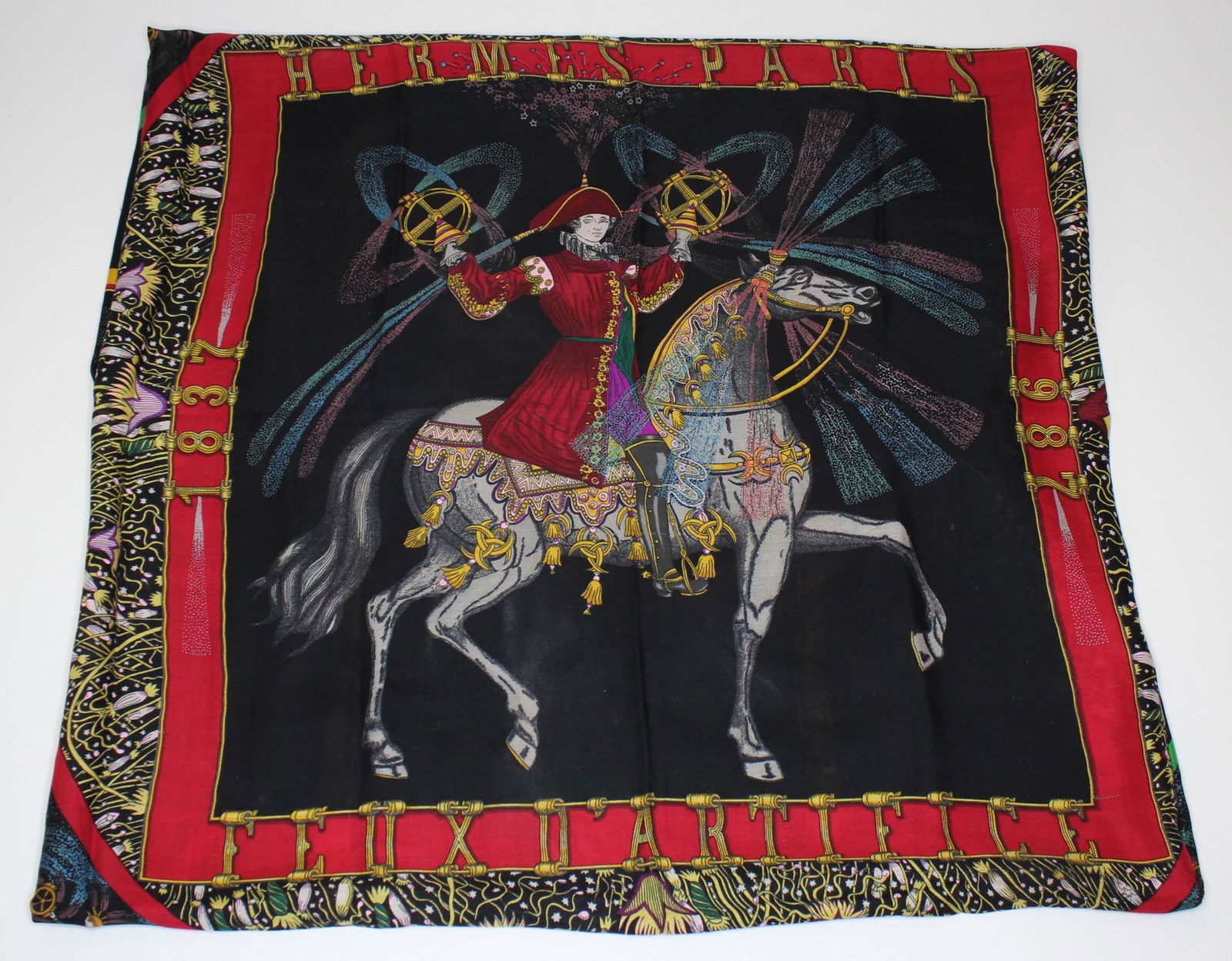 Hermes Feux D'Artifice Cashmere & Silk Shawl (1 of 4)