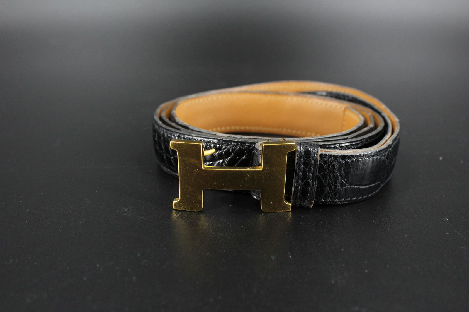 Hermes Black Crocodile Belt with Constance Buckle (1 of 4)