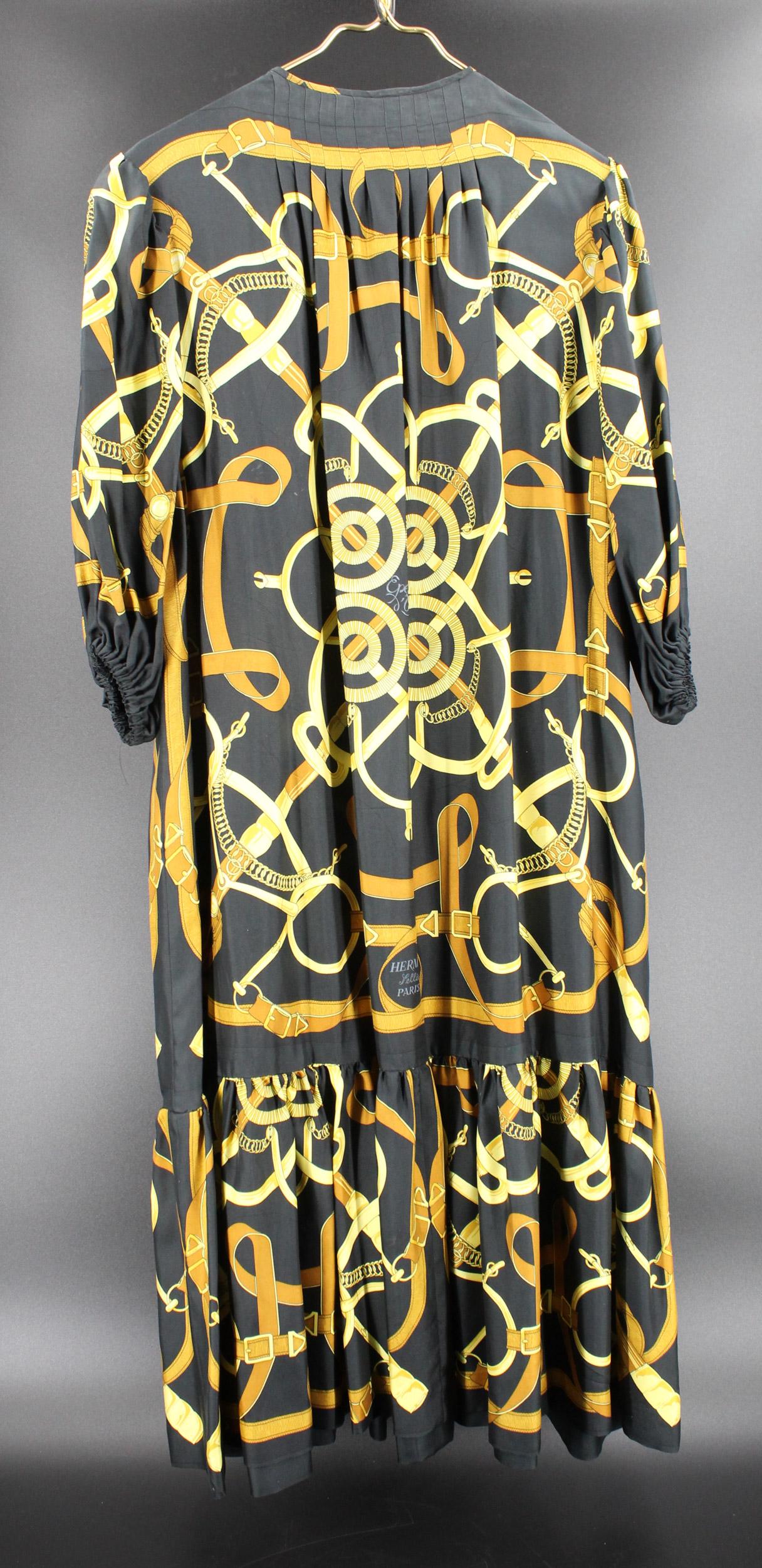 Hermes Paris Eperon D'Or Silk Print Dress (1 of 6)