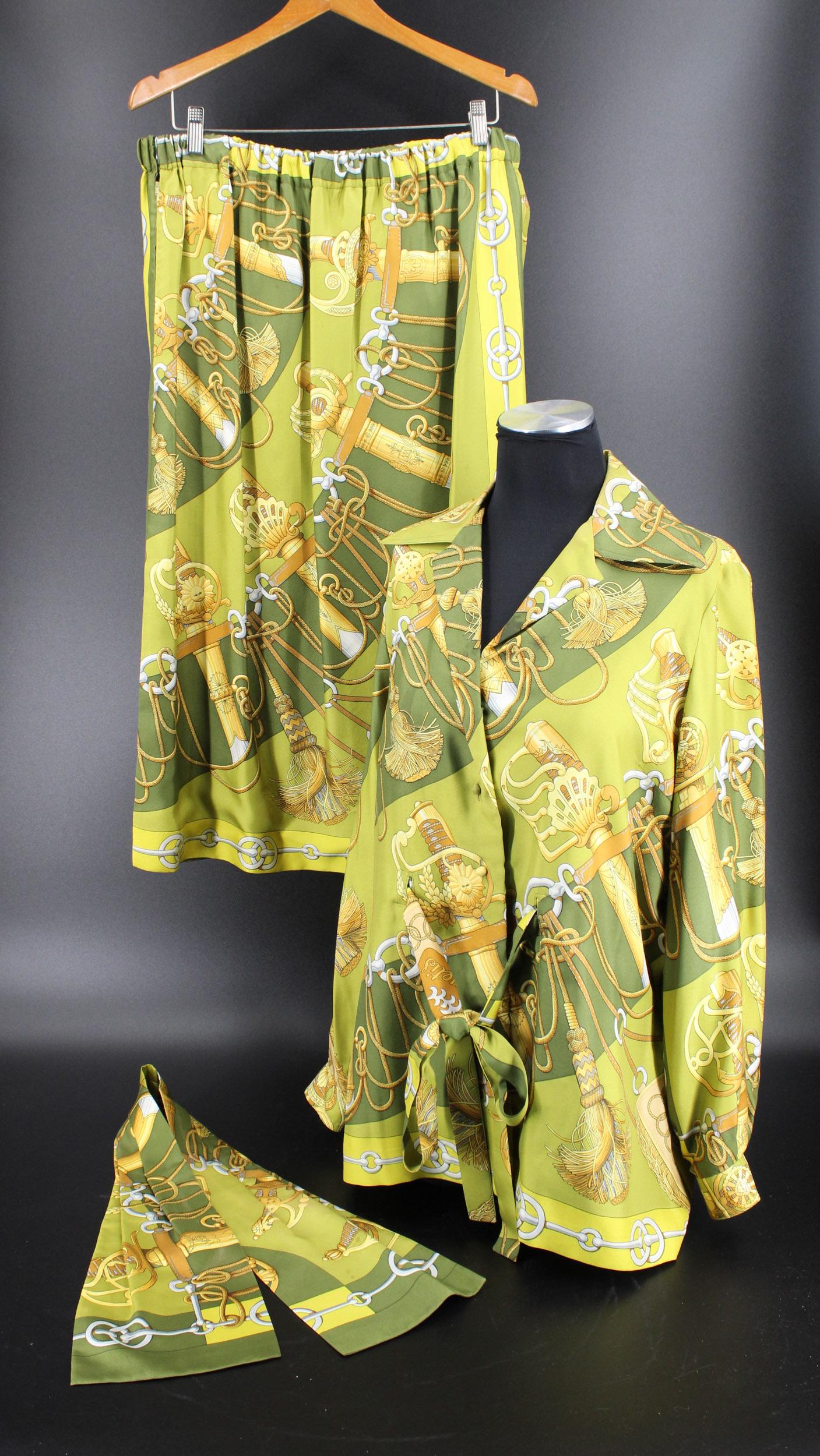Hermes Silk Cliquetis Blouse and Skirt Set (1 of 11)