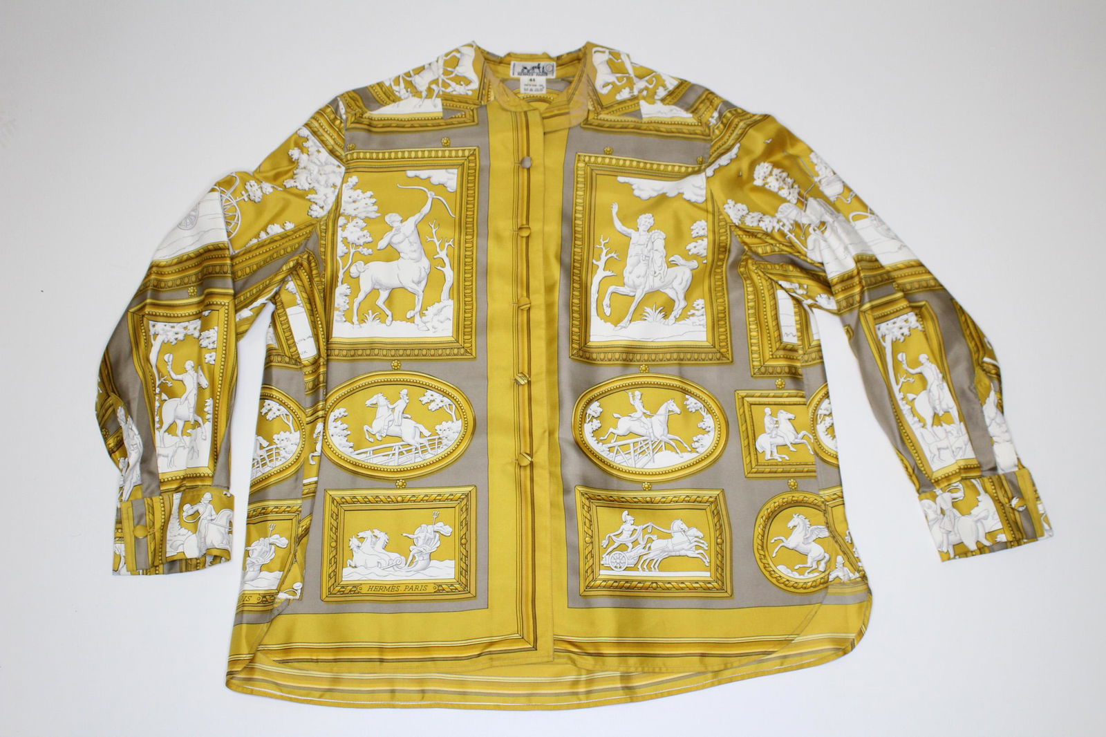 Hermes Silk Long Sleeve Shirt Wedgwood (1 of 6)