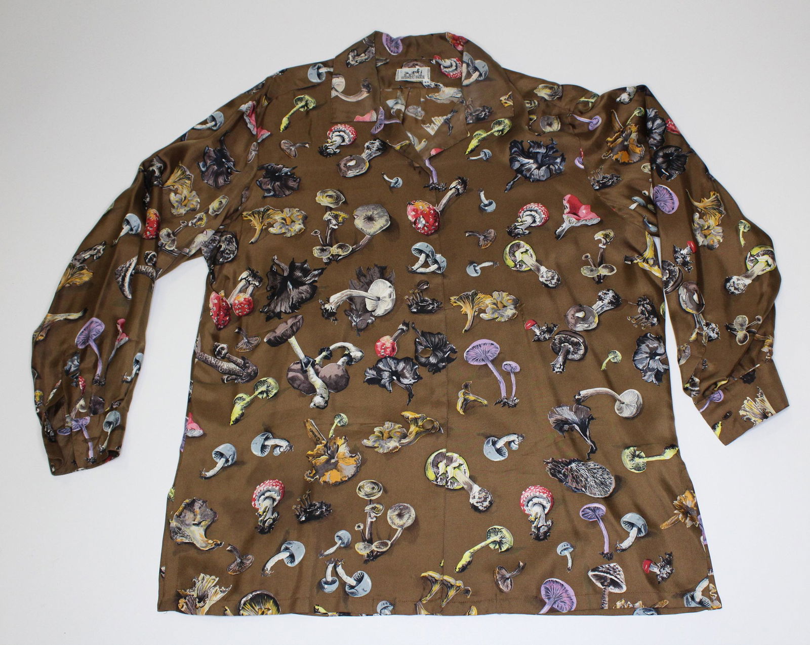 Hermes Champignons Silk Long Sleeve Shirt (1 of 3)