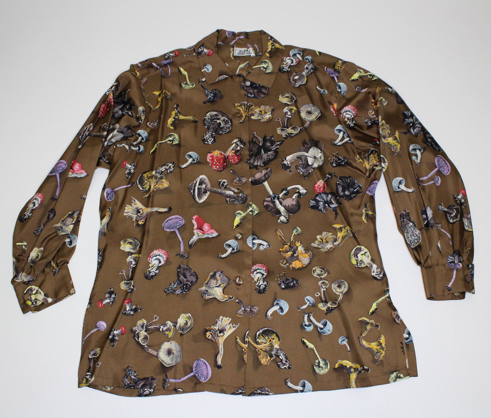 Hermes Champignons Silk Long Sleeve Shirt (1 of 3)