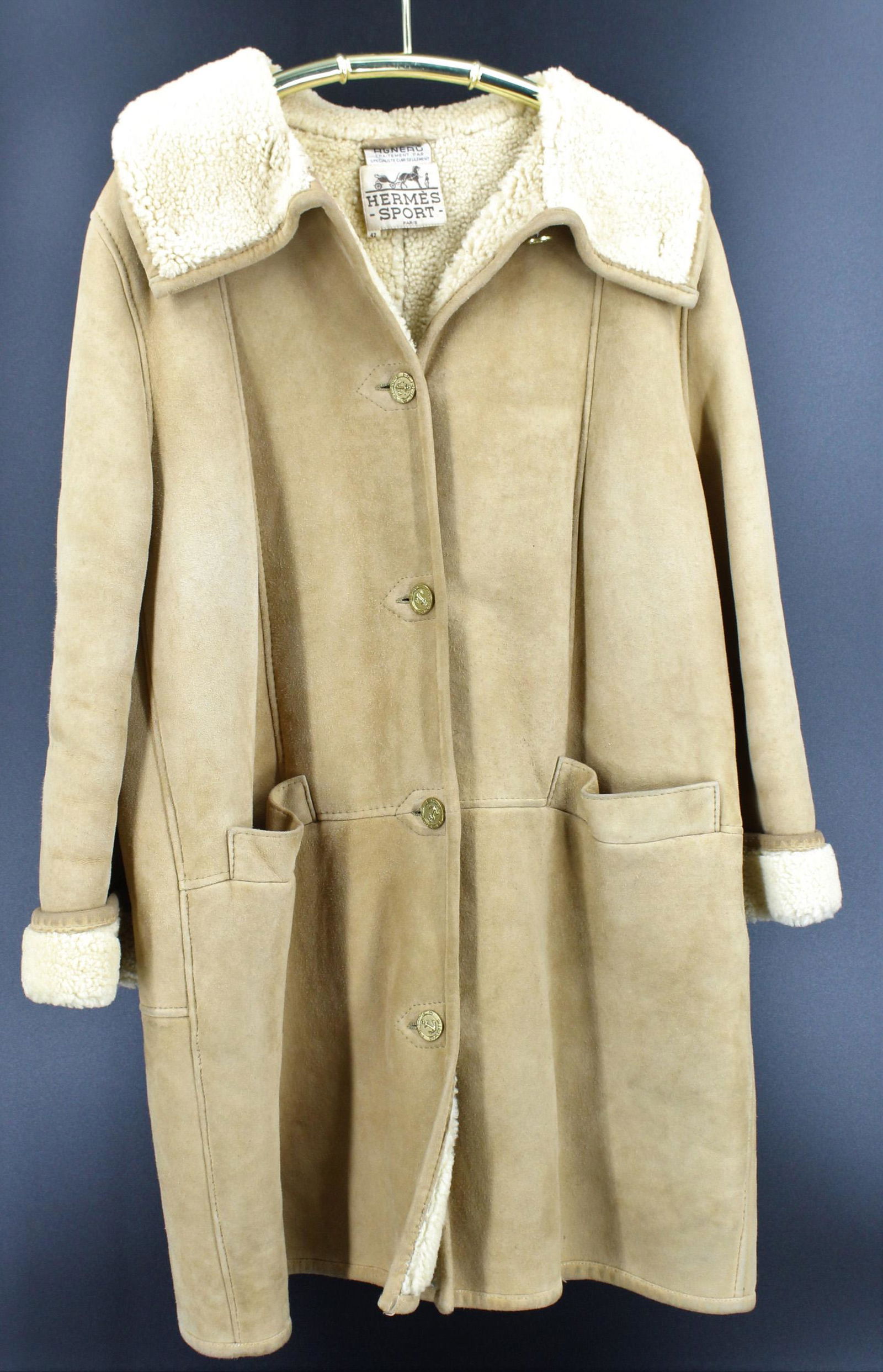 Hermes Shearling Suede Coat (1 of 8)