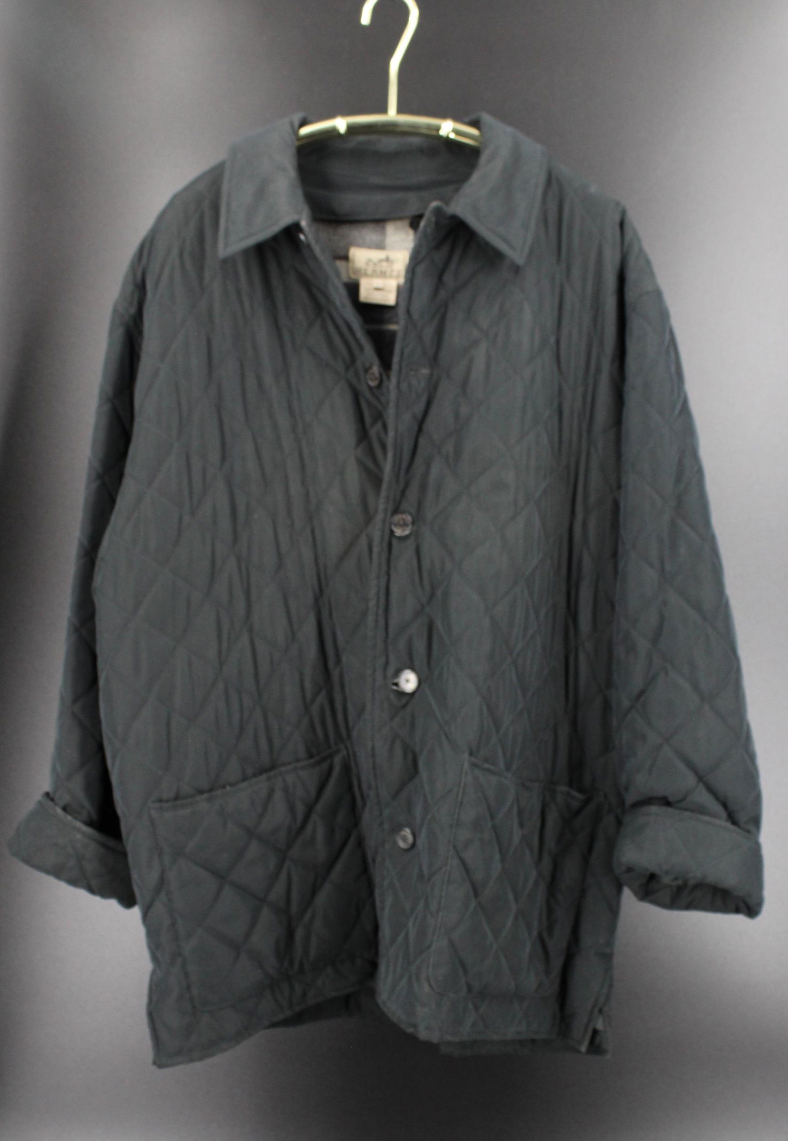 Hermes Black Quilted Coat with Wool Liner (1 of 5)
