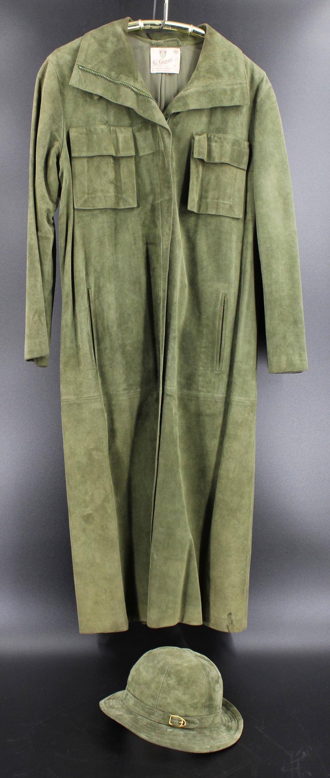 Gucci Green Suede Leather Full Length Jacket (1 of 8)