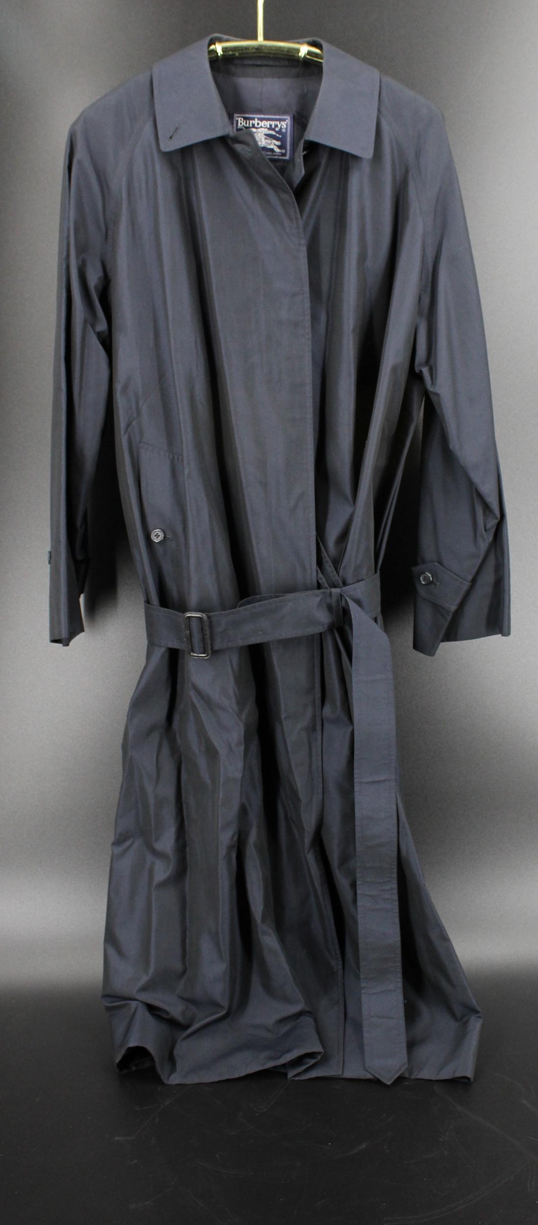 Burberry Navy Silk Overcoat (1 of 5)