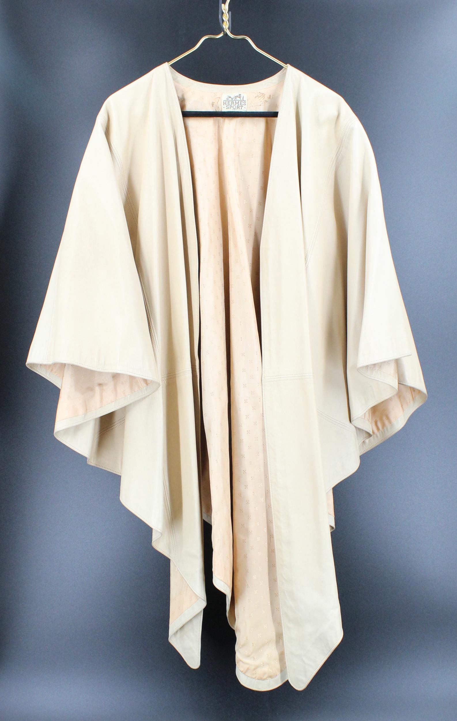 Hermes Beige Leather Poncho or Cape (1 of 4)