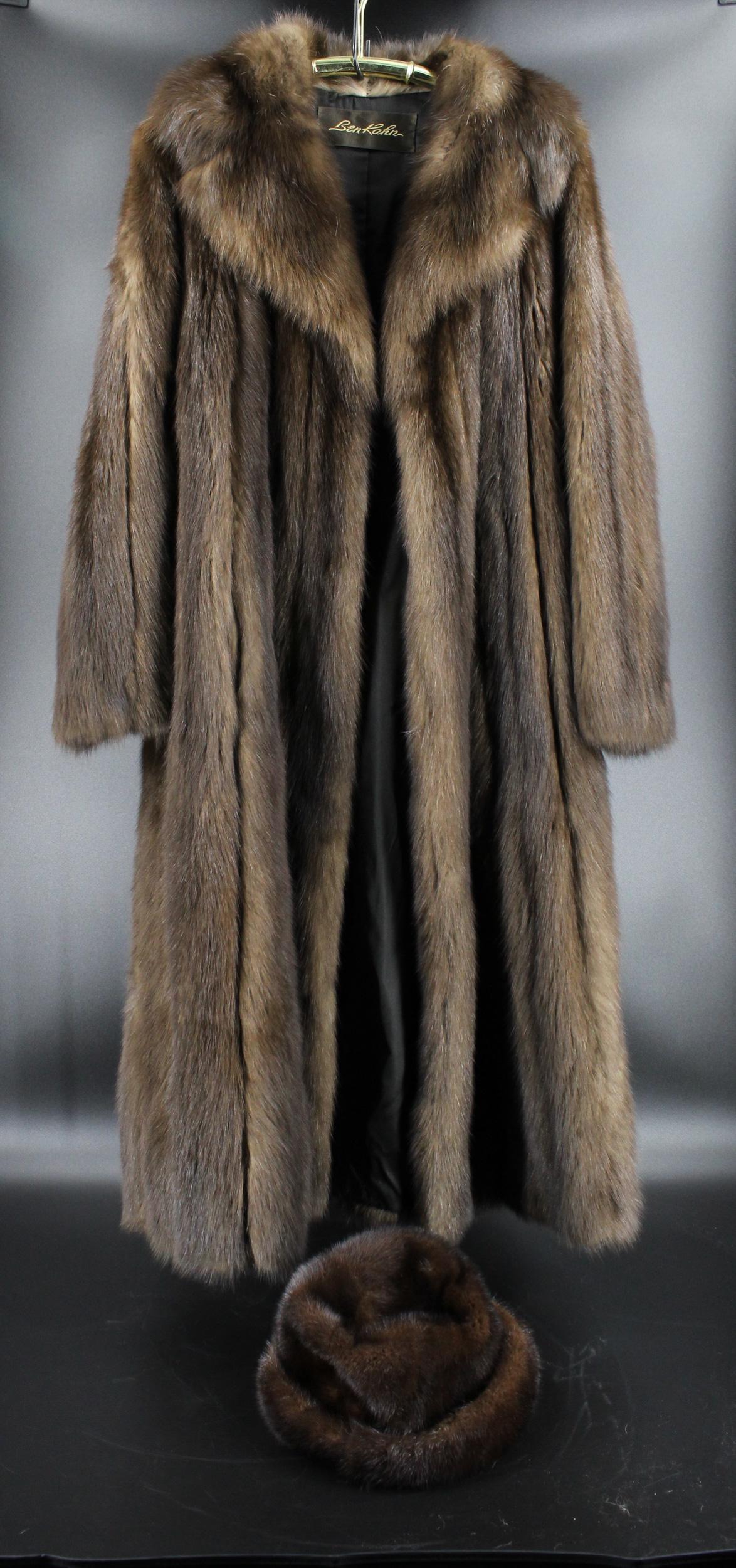 Ben Kahn Brown Full Length Fur Coat & Fur Hat (1 of 8)