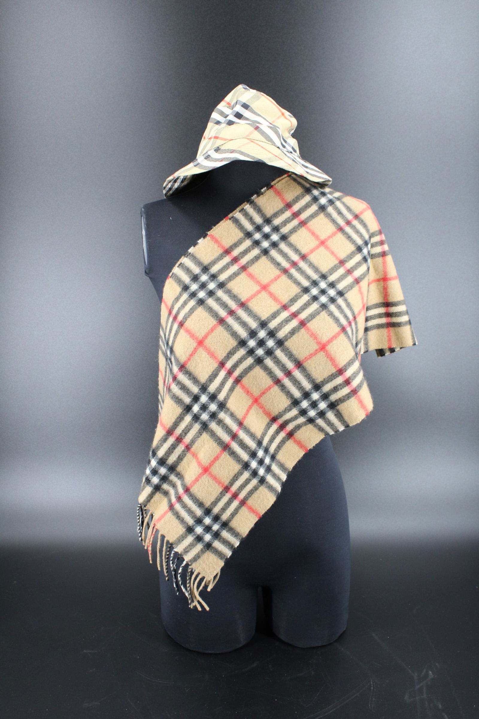 Burberry Cashmere Scarf and Bucket Hat (1 of 3)