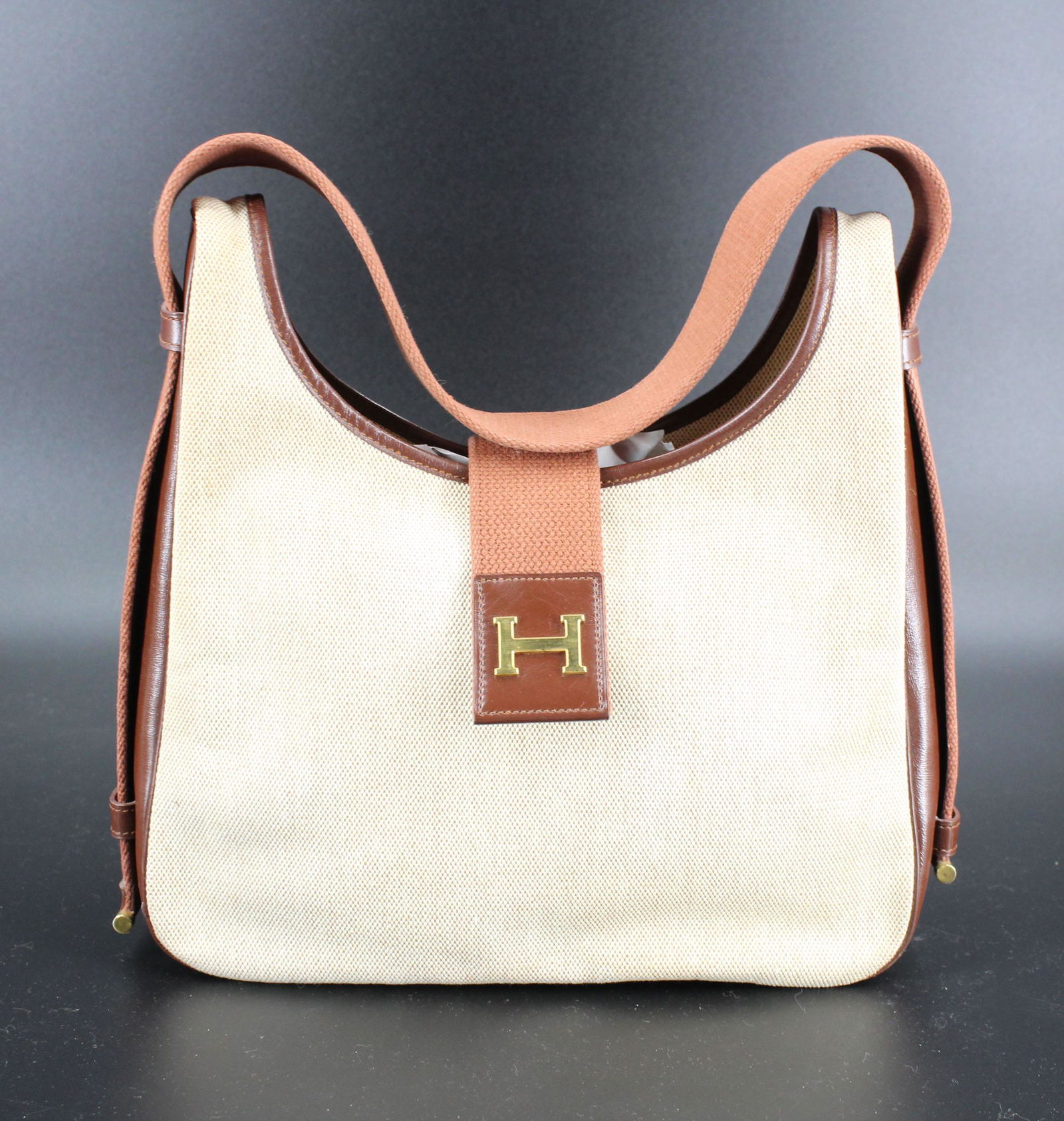Hermes Tsako Canvas and Leather Shoulder Bag (1 of 9)