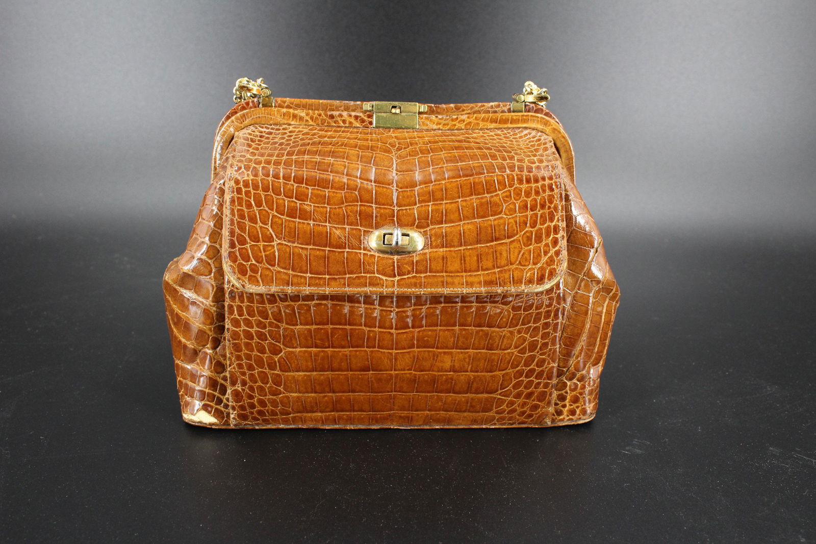 Brown Crocodile Leather Bag (1 of 8)