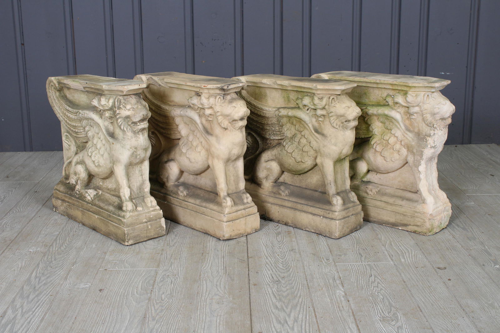 Italian Terracotta Winged Griffin Bench Bases (1 of 14)