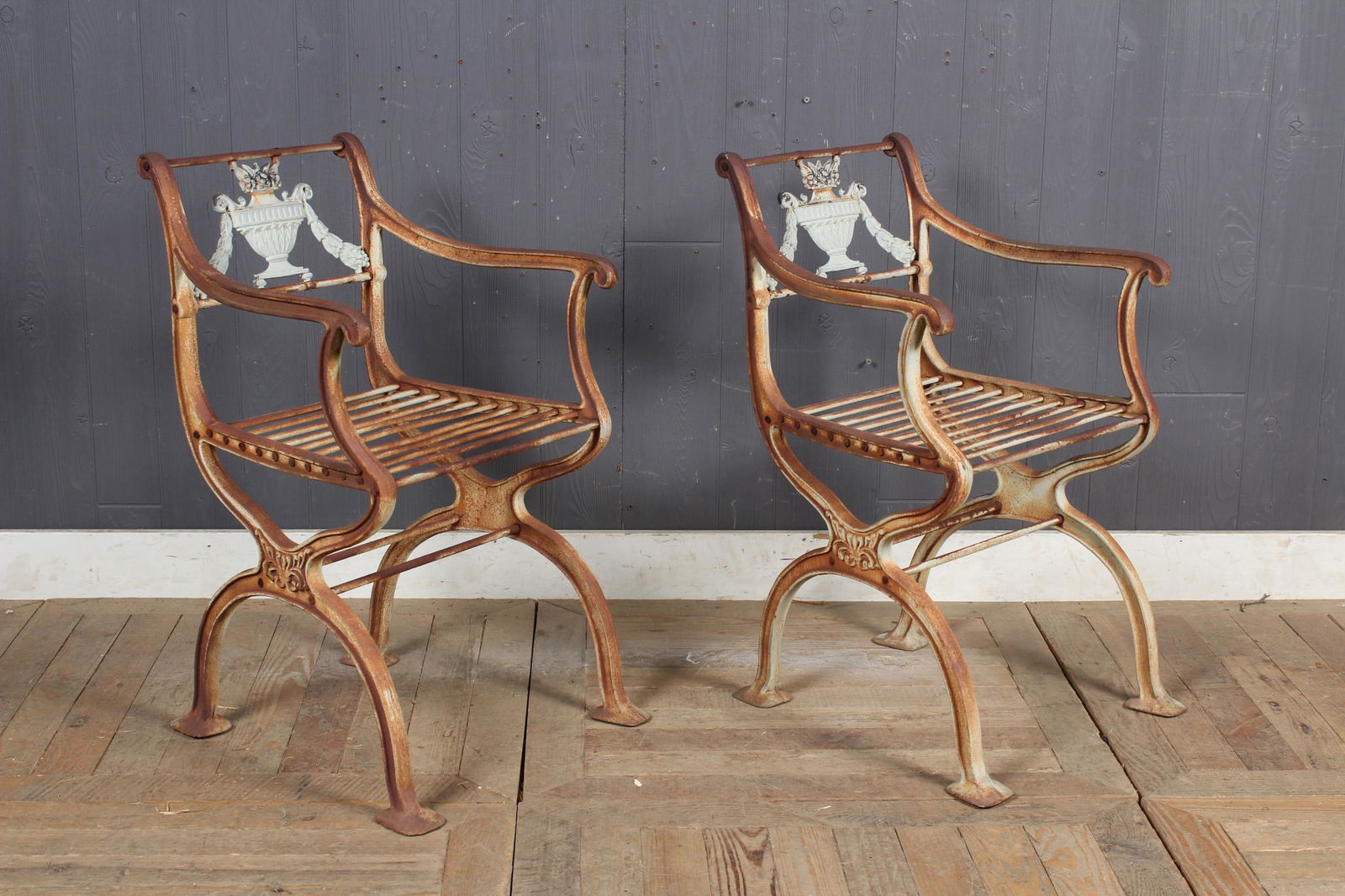 Pair of Schinkel Style Neoclassical Garden Chairs (1 of 5)