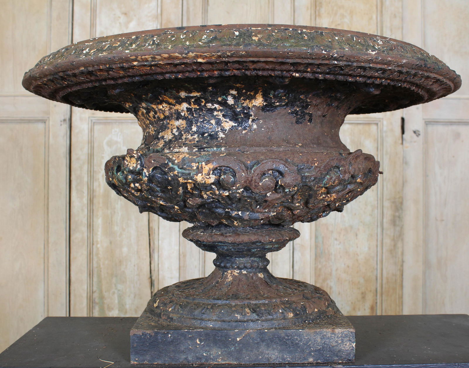 Late 19th C. Victorian Cast Iron Garden Urn (1 of 6)