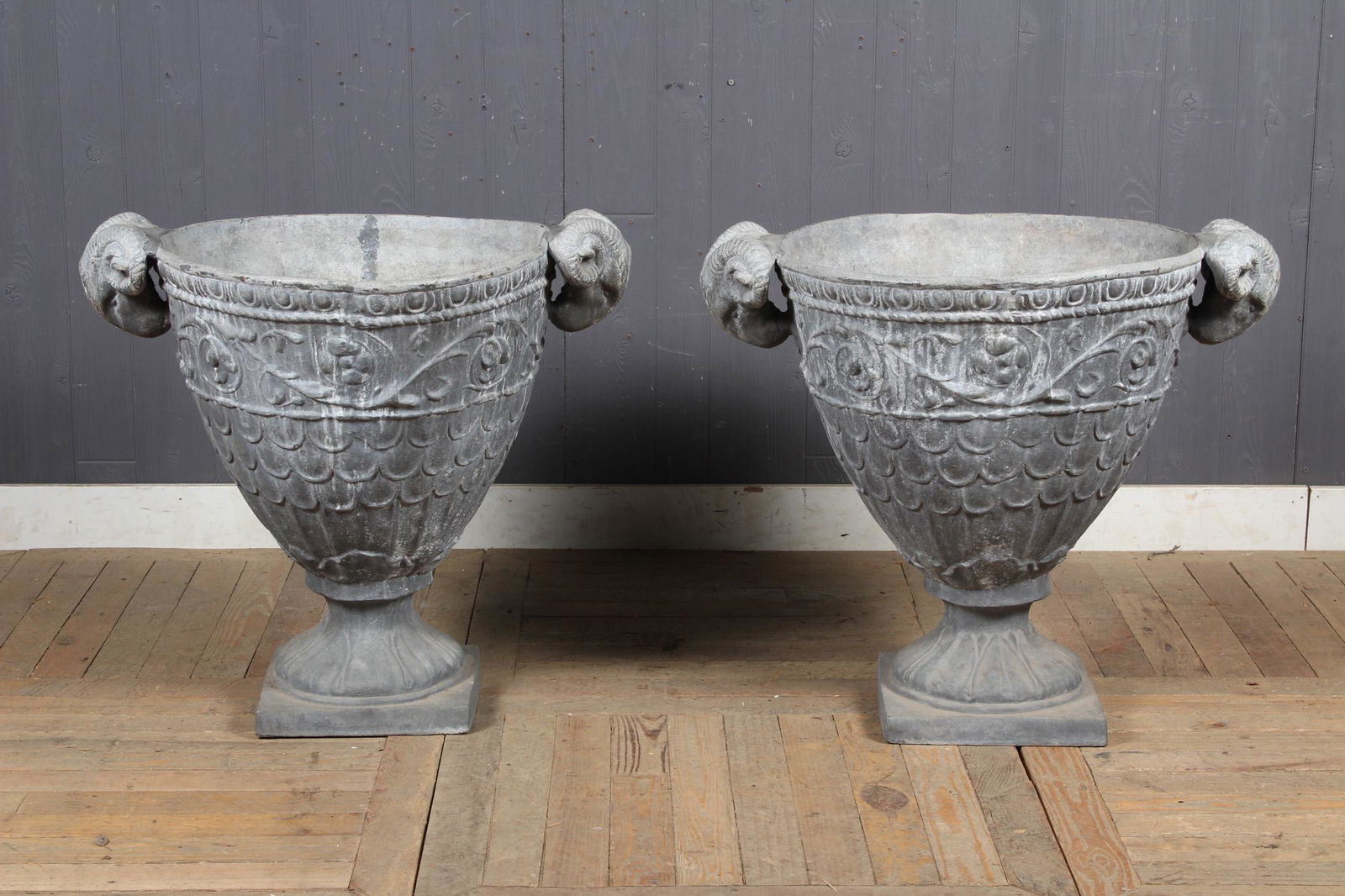 Pair Continental Lead Urns (1 of 7)