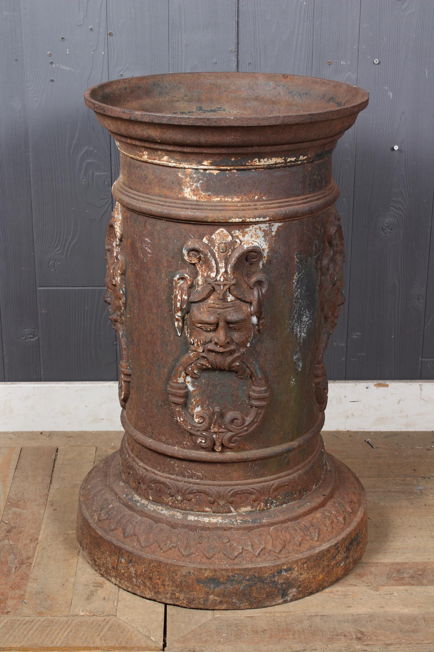 Cast Iron North Winds Motif Column: Cast Iron North Winds Motif Column. Size: 31" H x 19" W x 19" D