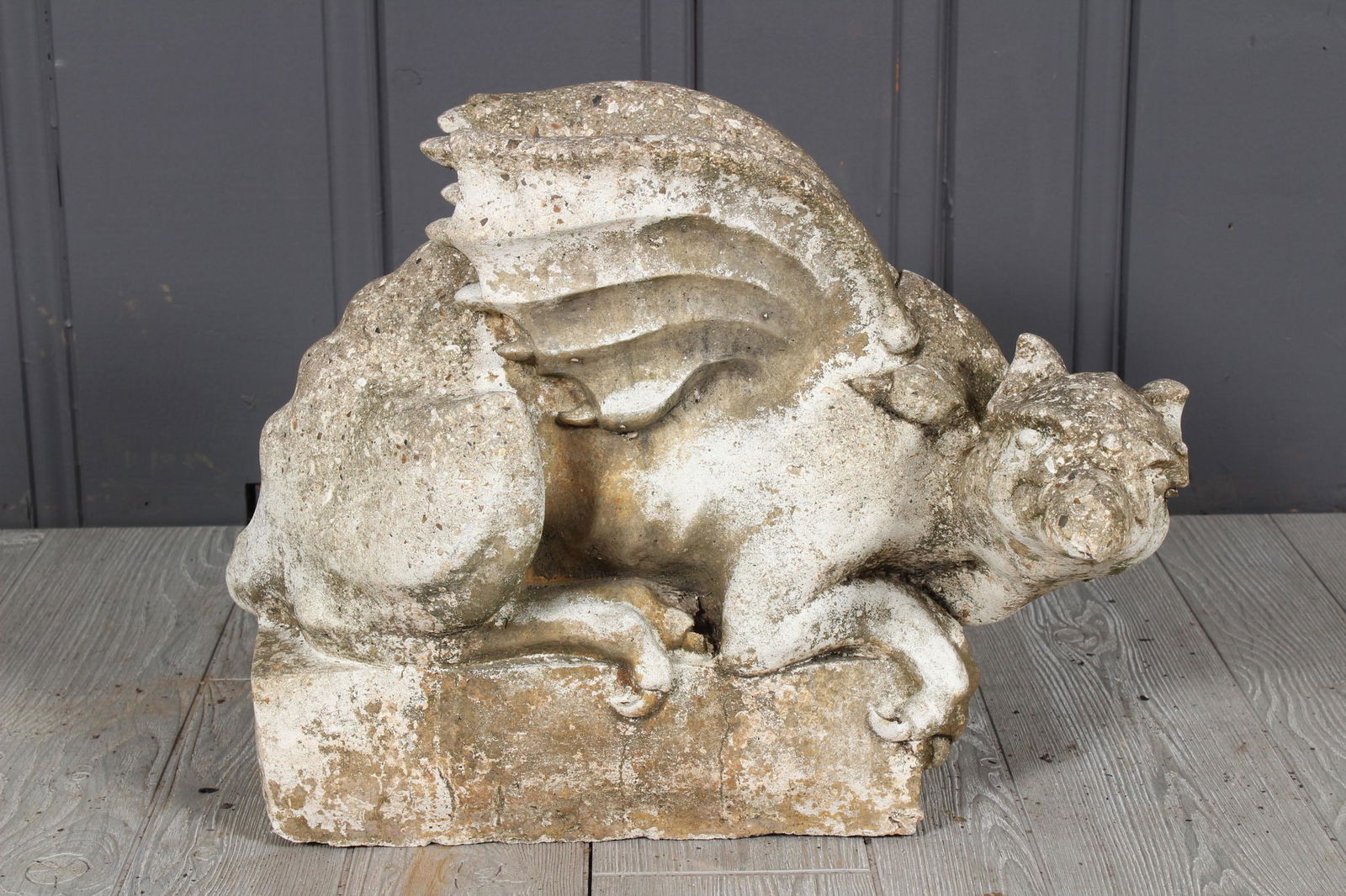 Cast Stone Winged Griffin Garden Ornament (1 of 4)