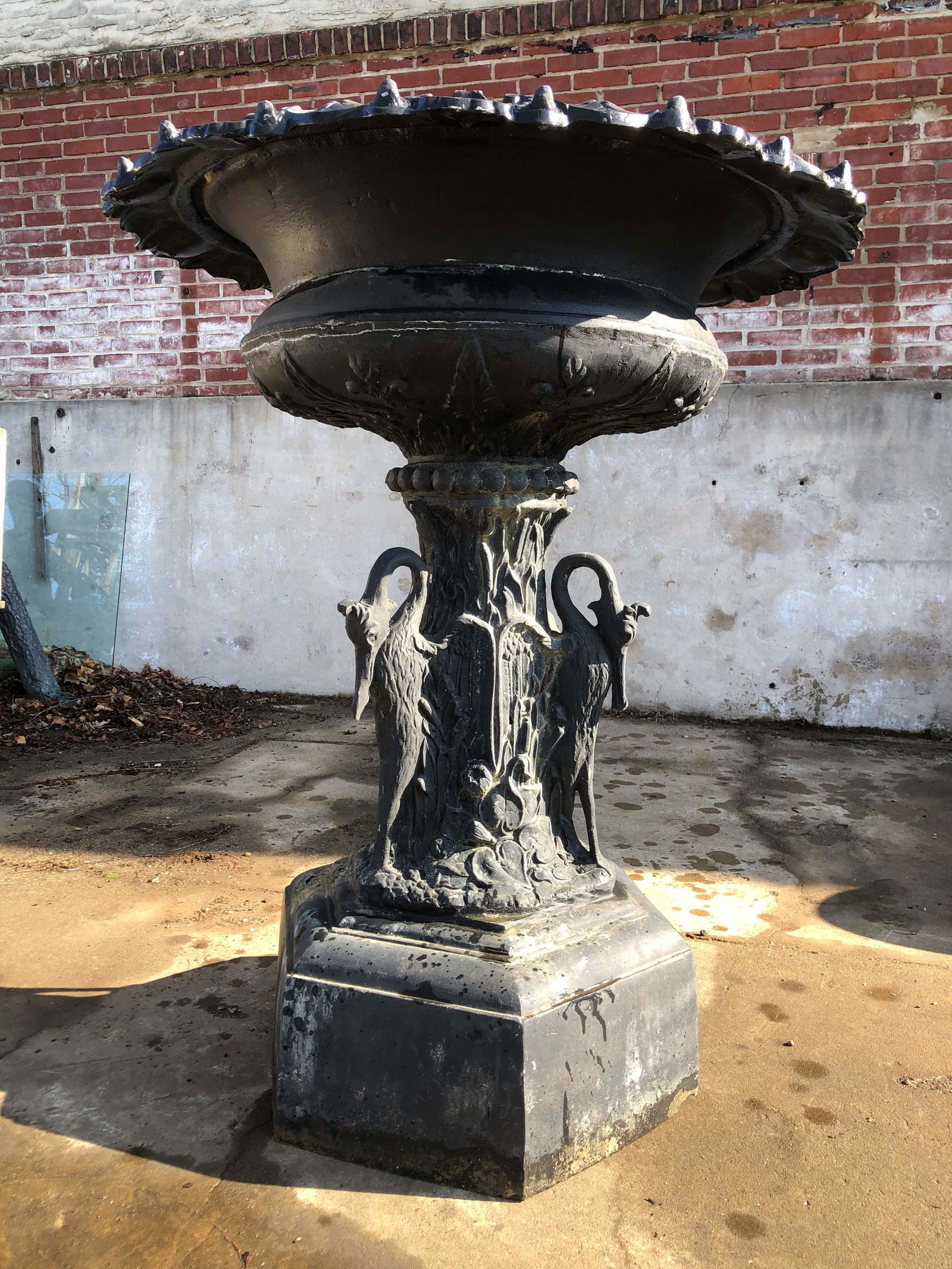 Fiske Style Cast Zinc Egret Urn (1 of 7)