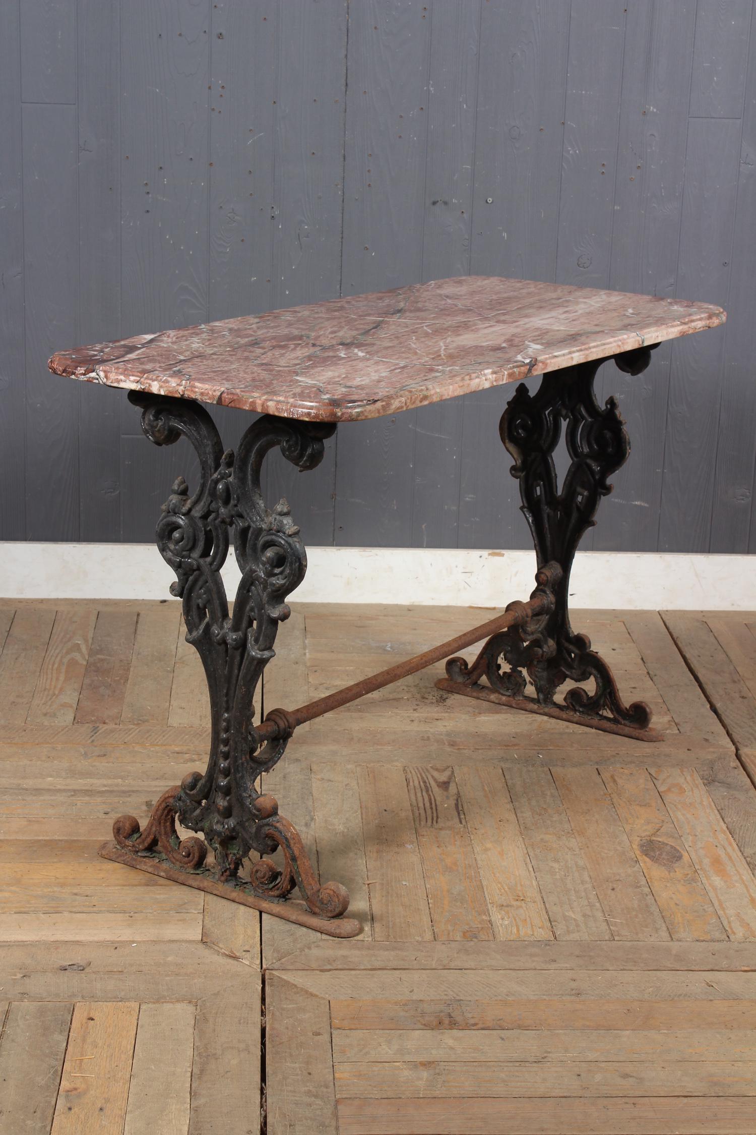Cast Iron Marble Top Console (1 of 4)
