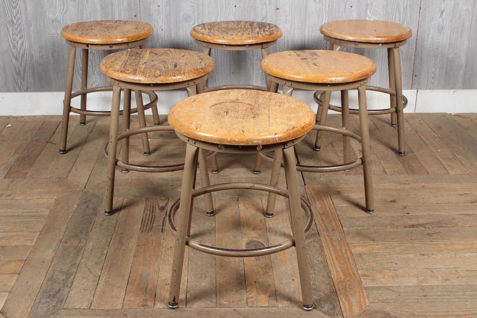 6 Vintage Industrial Stools (1 of 4)