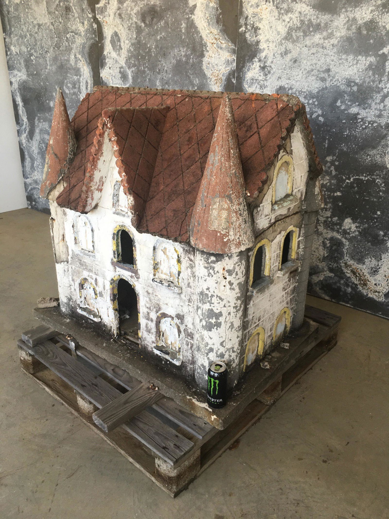 Antique Ferro Cement Chateau Form Garden Ornament (1 of 5)