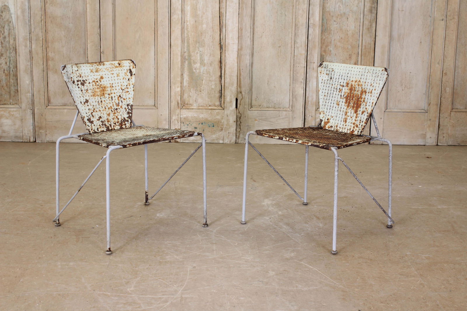 Pair MCM Italian Stacking Garden Chairs (1 of 6)