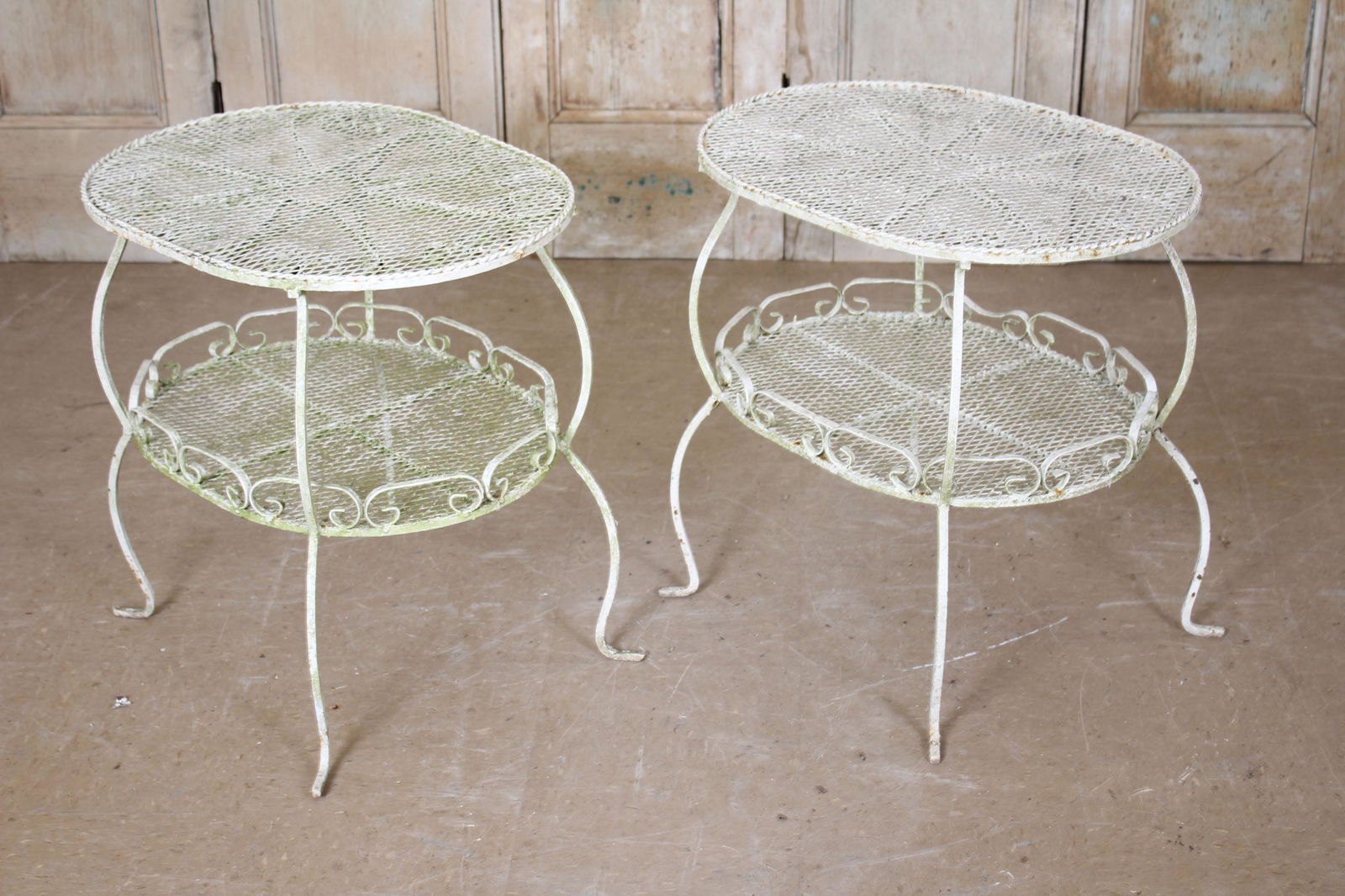 Pair Wrought Iron Garden Side Tables (1 of 6)