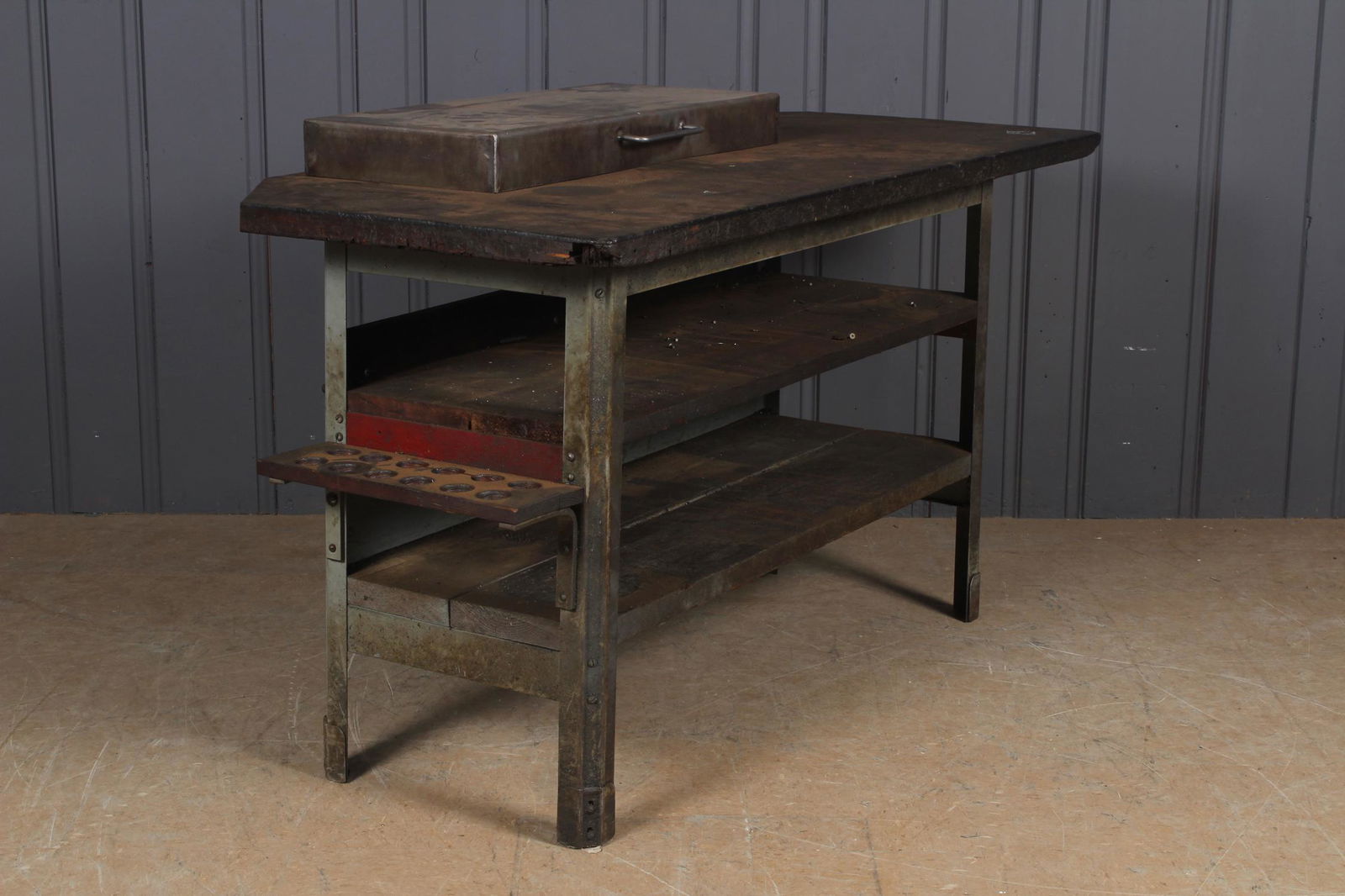 Uniquely Fitted Vintage Industrial Work Table (1 of 4)