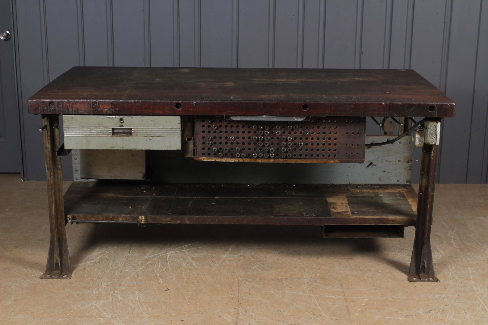 Vintage Industrial Work Station Table (1 of 4)