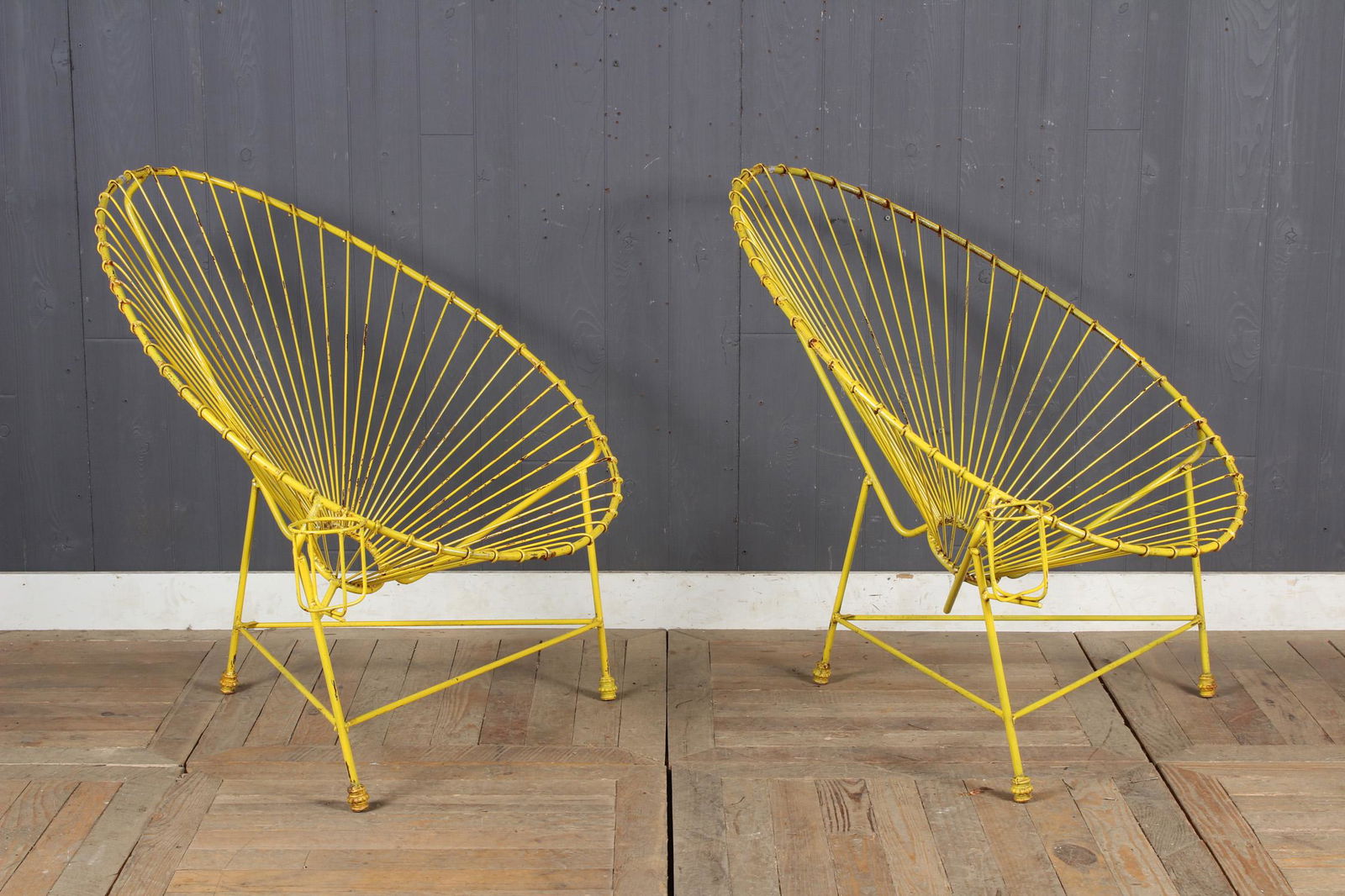 Pair Yellow Wire Pod Chairs (1 of 4)