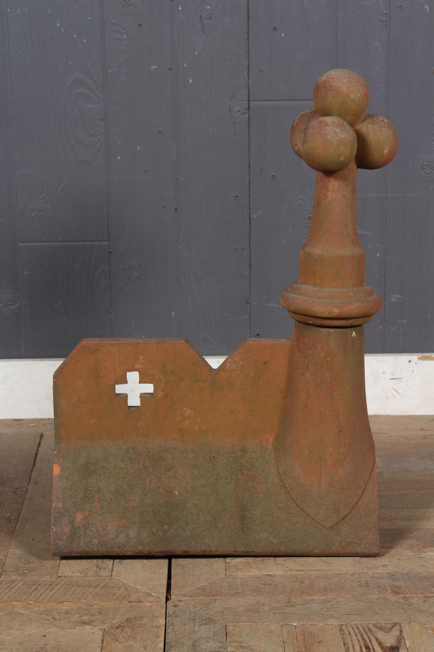 Gothic Antique Architectural Terracotta Ridge Cap (1 of 5)