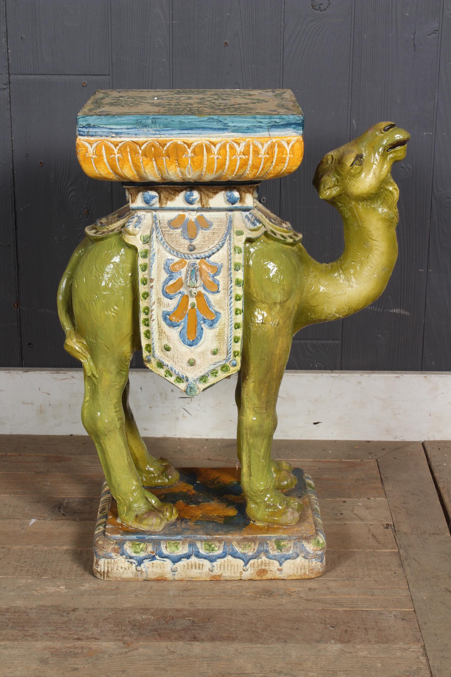 Majolica Style Composite Camel Garden Seat (1 of 5)