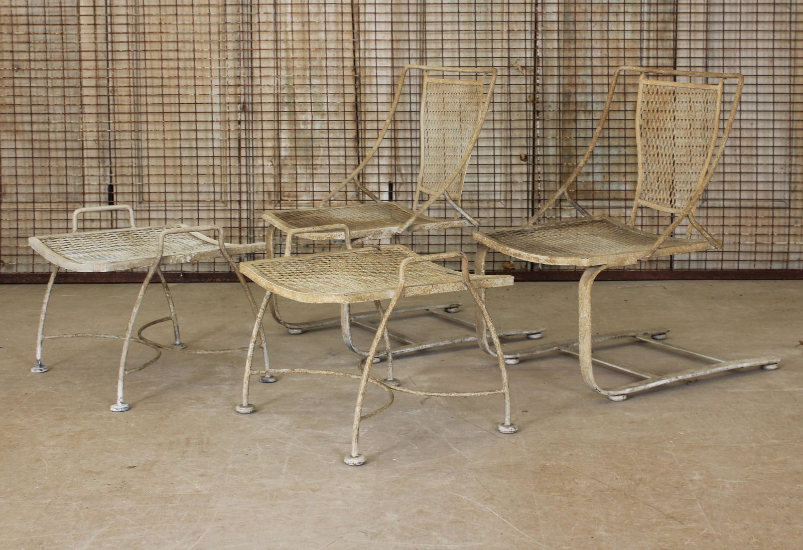 Woodard Style Spring Chairs with Benches (1 of 7)