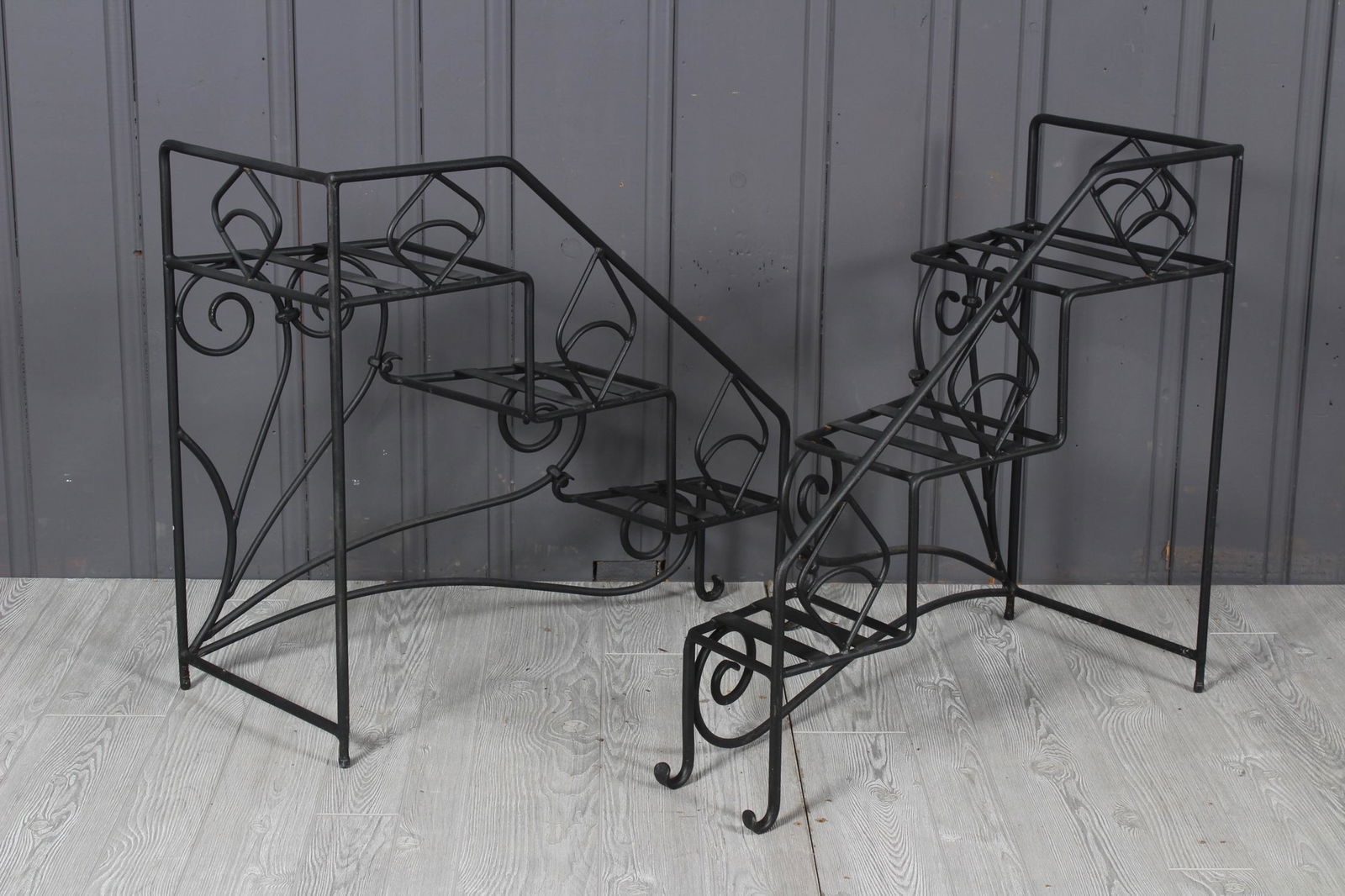 2 Wrought Iron Stepped Plant Stands (1 of 4)