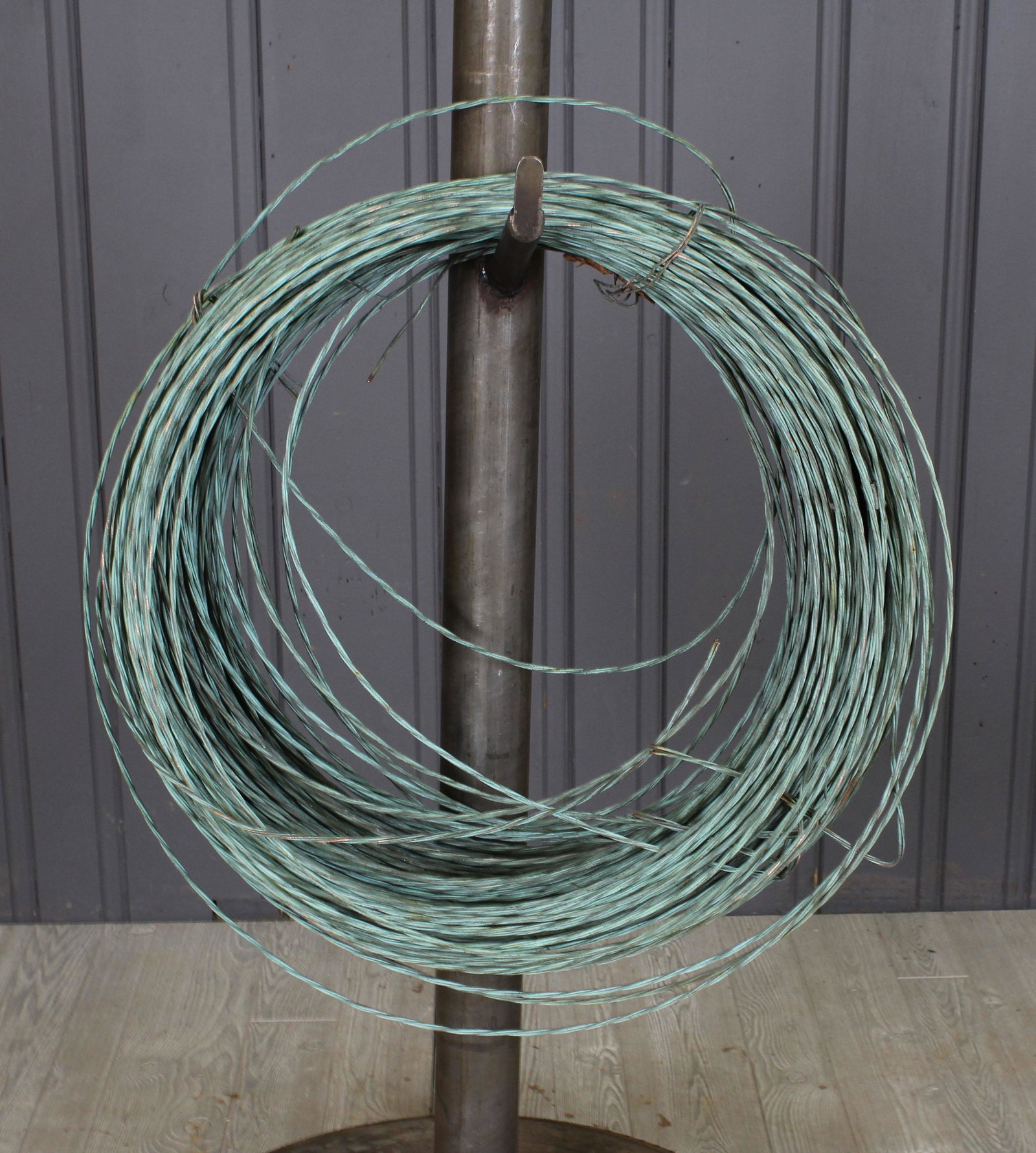 Length of Copper Verdigris Lightening Rod Wire: Length of Copper Verdigris Lightening Rod Wire, late 19th to turn of the century.