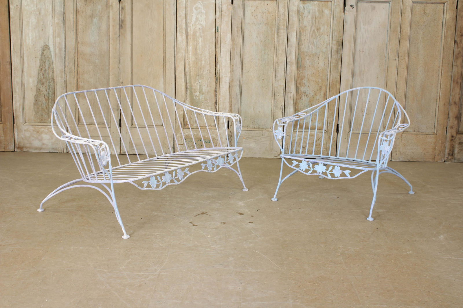 Woodard Faux Bois Settee and Chair (1 of 10)