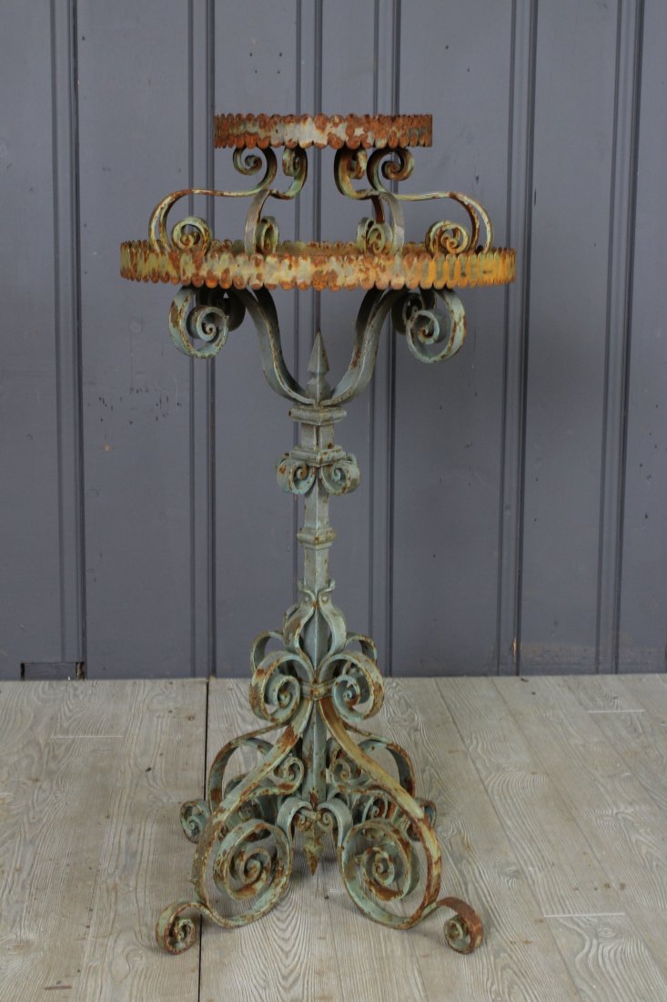 Wrought Iron 2 Tiered Plant Stand (1 of 6)
