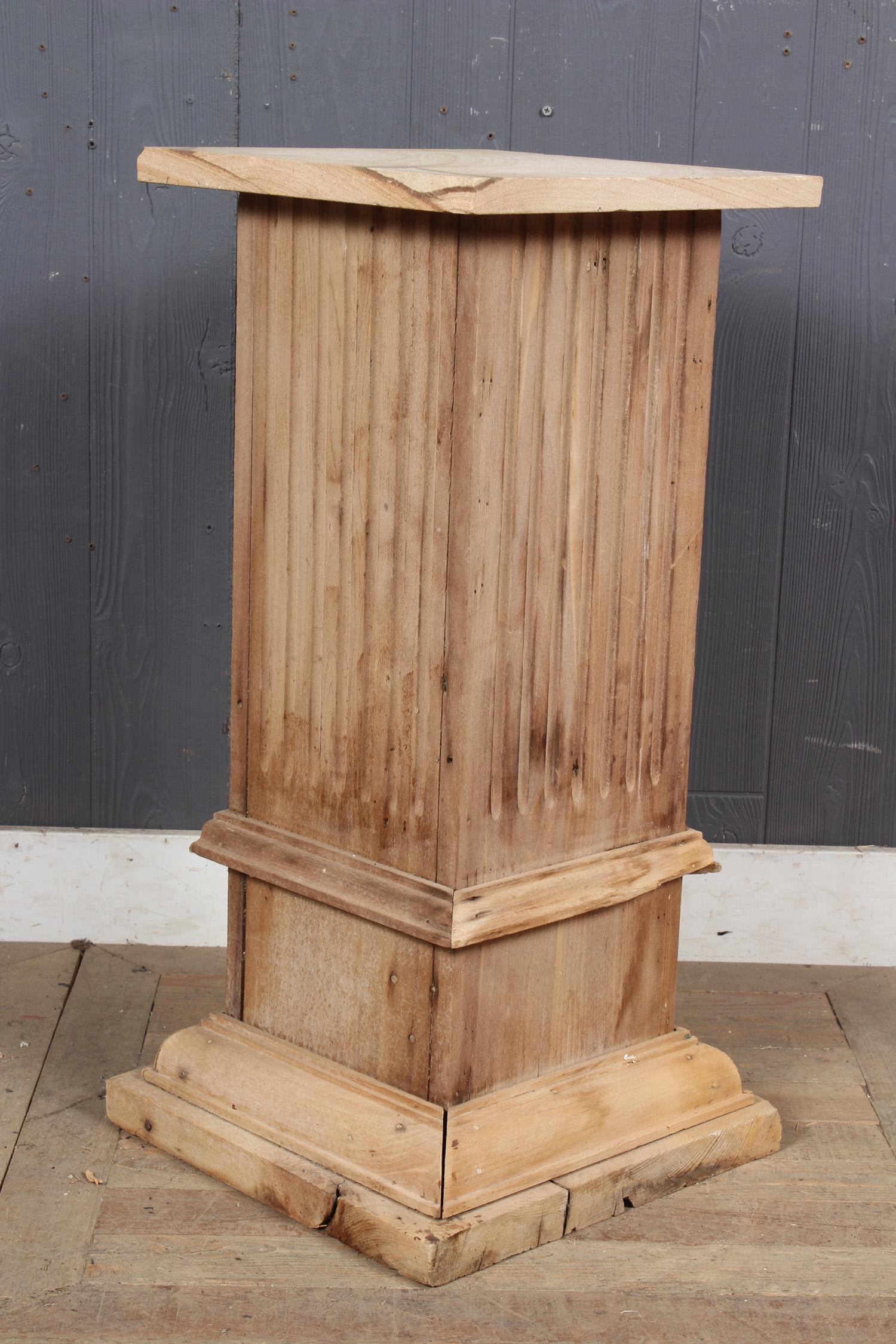 Wooden Fluted Pedestal: Wooden Fluted Pedestal. Size: 30" H x 15" W x 15" D