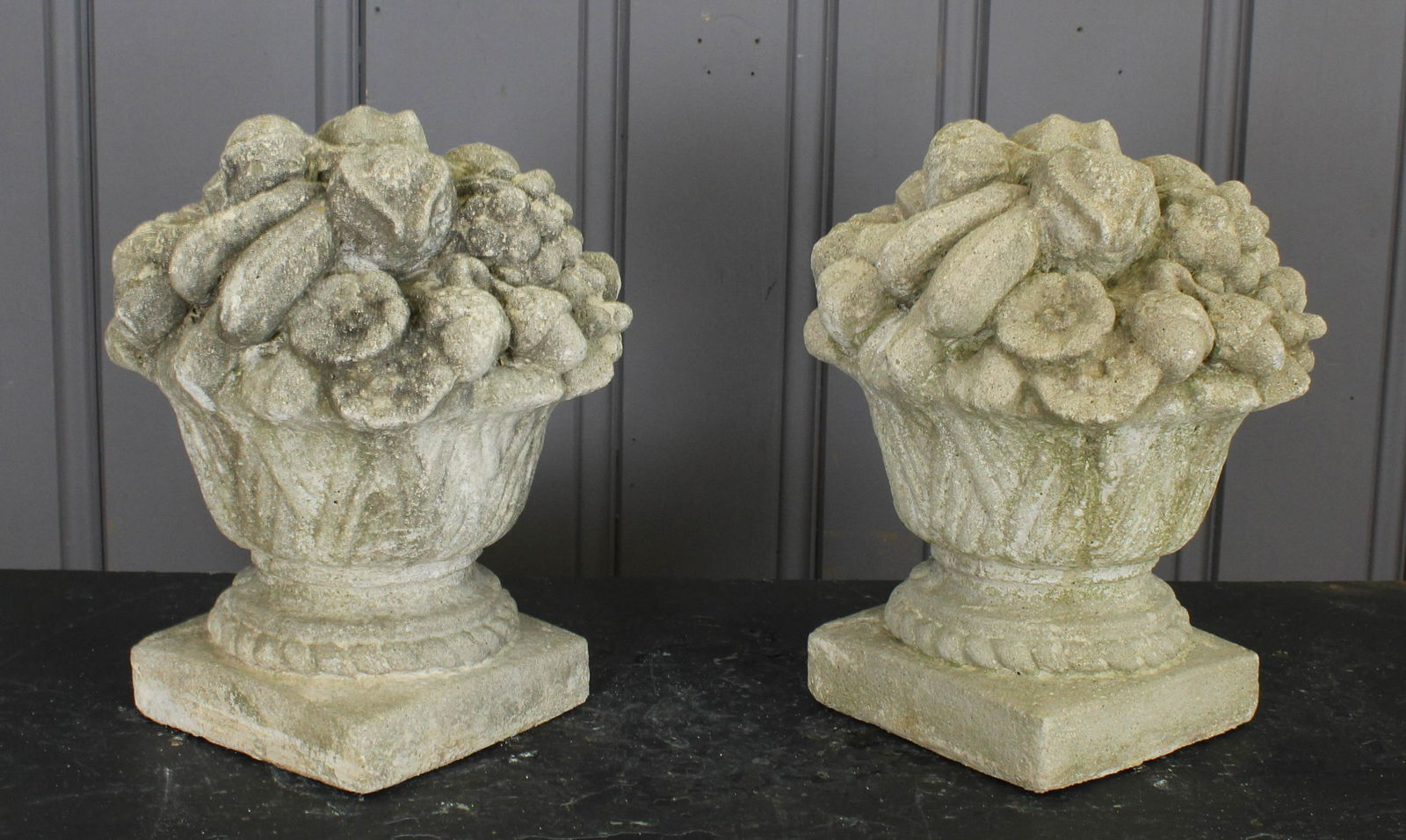Pair Cast Stone Garden Bouquets (1 of 3)